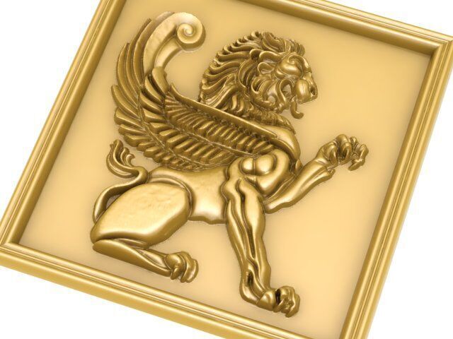 perspolis lion  relief 3D model_1