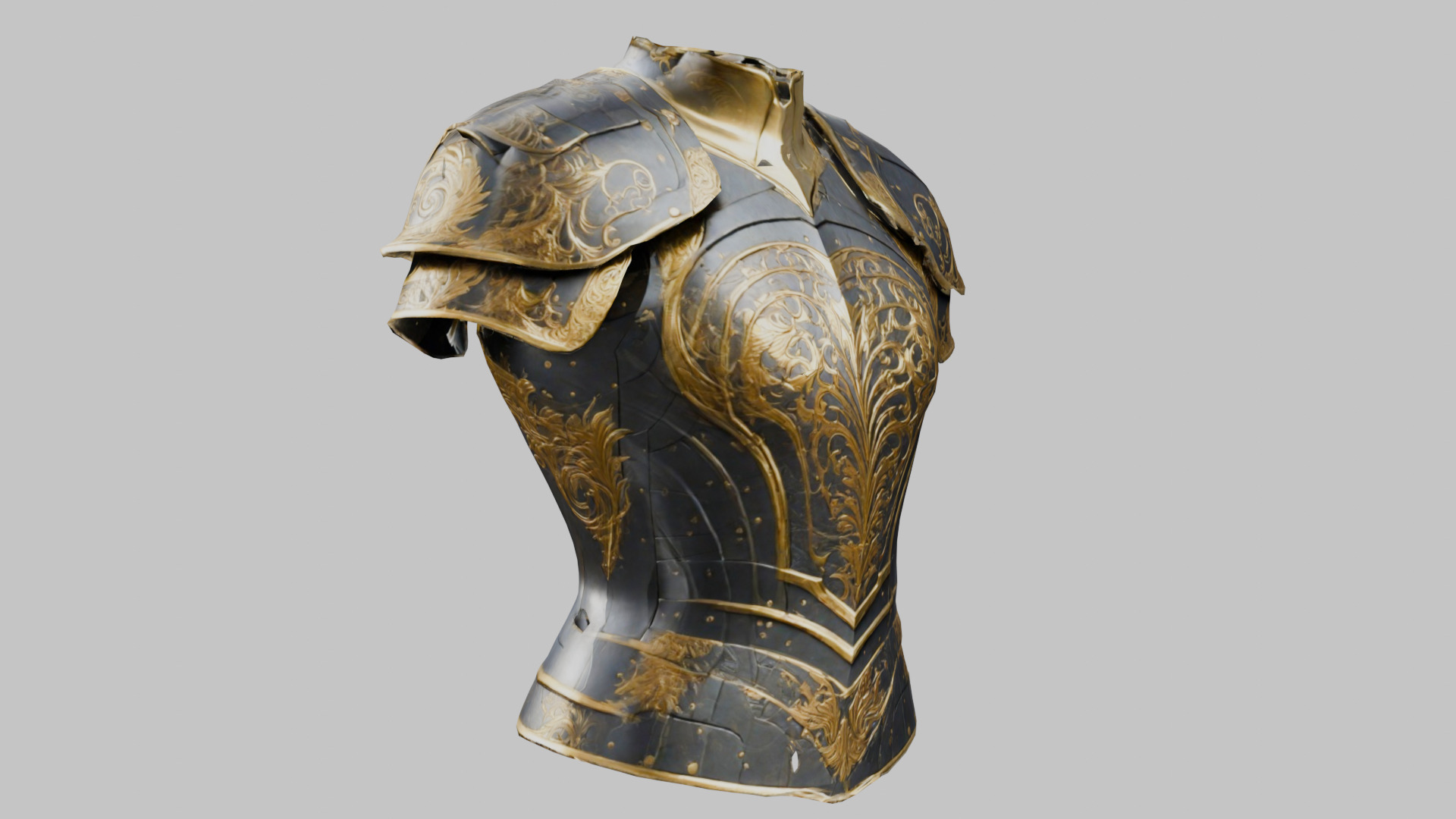Medieval Armor Fantasy Knight Chestplate 3D model_9