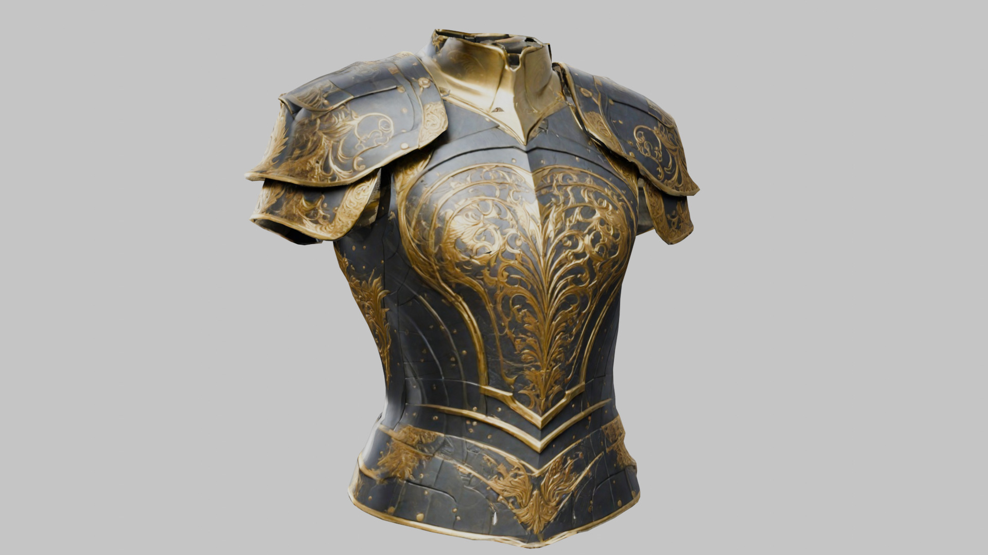 Medieval Armor Fantasy Knight Chestplate 3D model_8