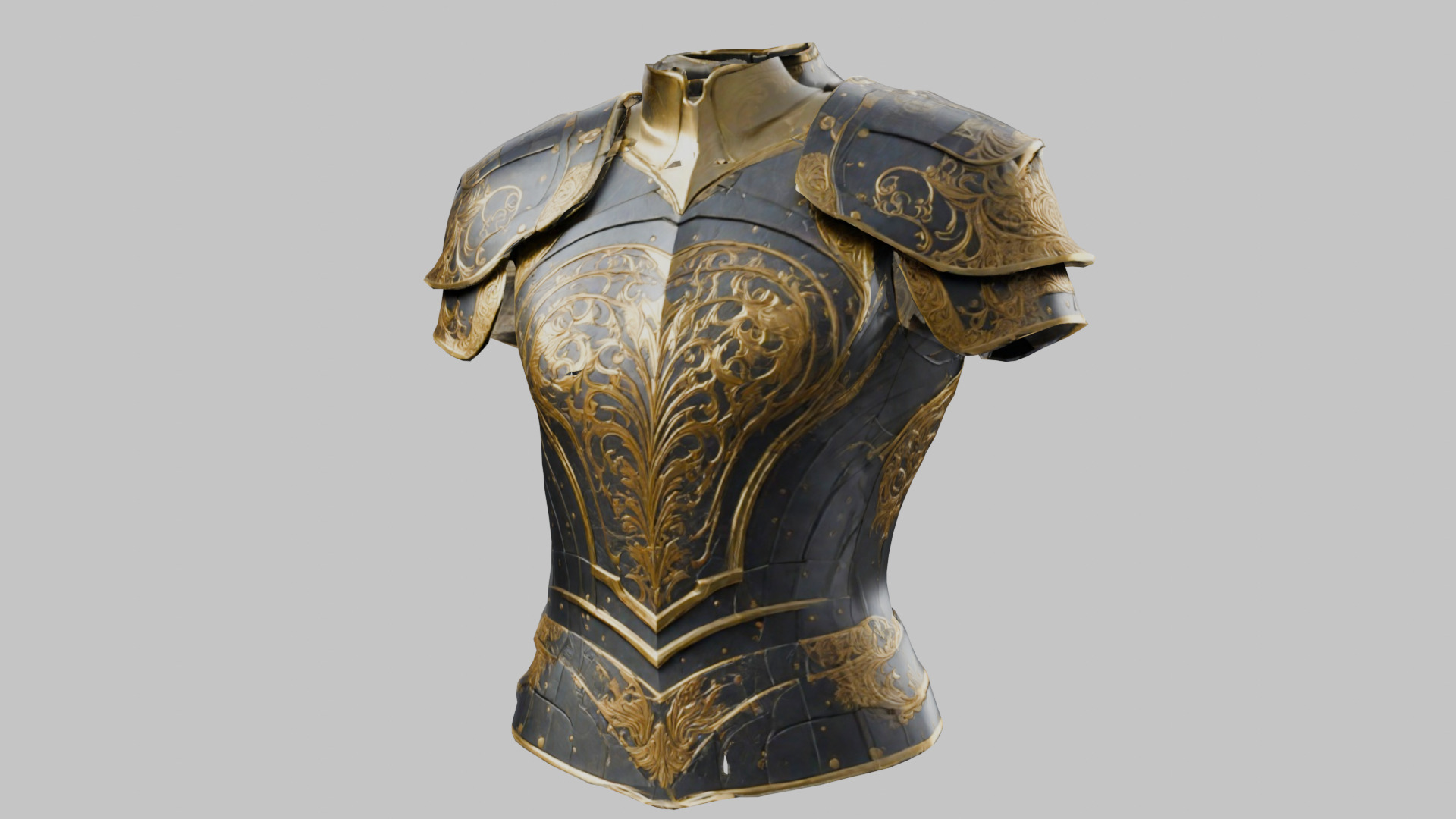 Medieval Armor Fantasy Knight Chestplate 3D model_7