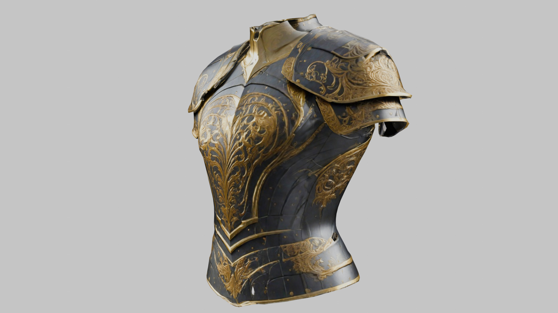 Medieval Armor Fantasy Knight Chestplate 3D model_6
