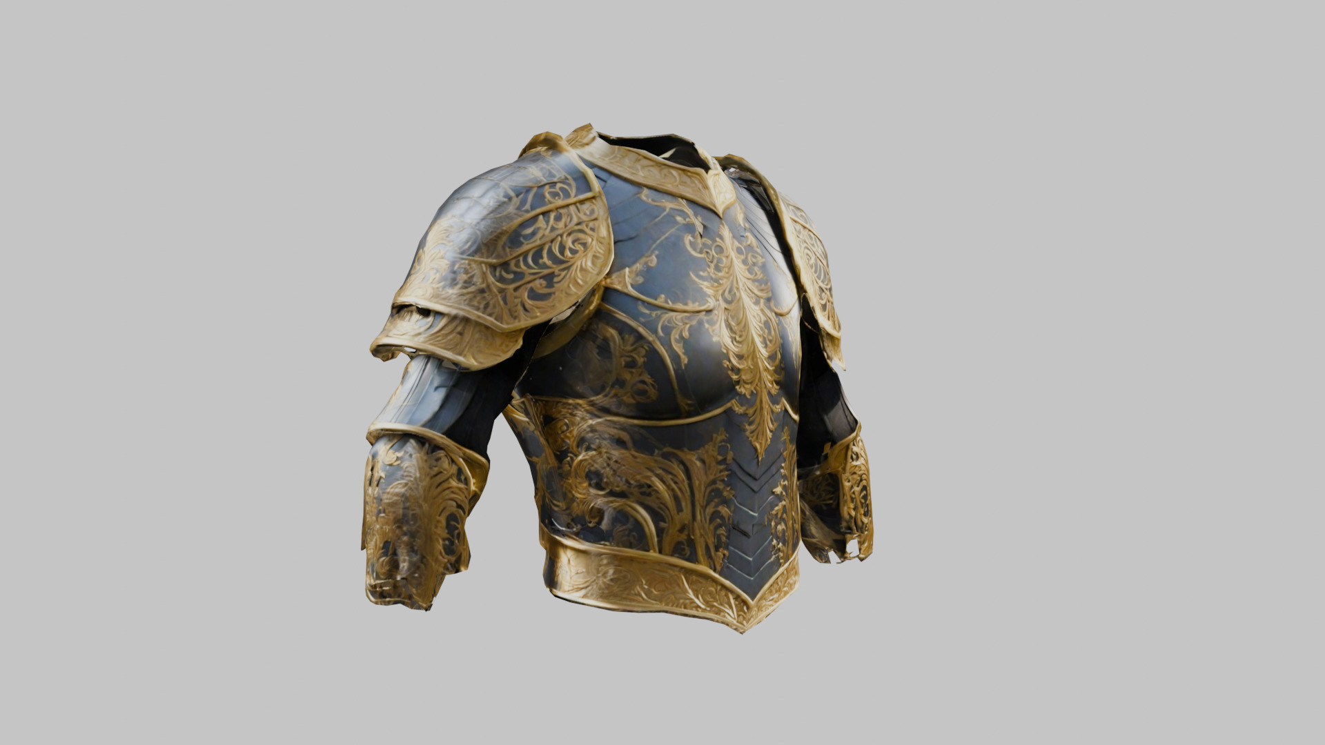 Medieval Chestplate Armor Low-poly 3D model_9