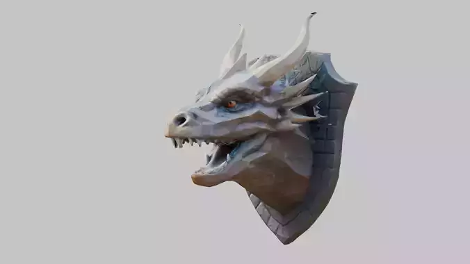 Wall Mounted Dragon Head 3D Model