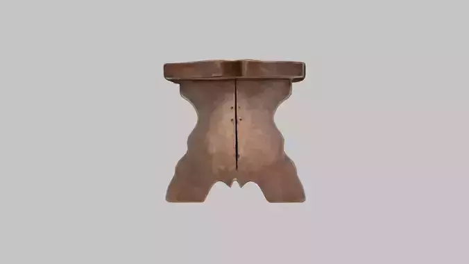 Vintage Wooden Stool 3D Model