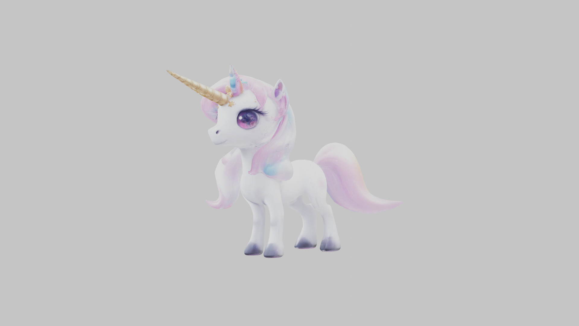 Cartoon Unicorn Anime Style 3D Model Low-poly 3D model_3