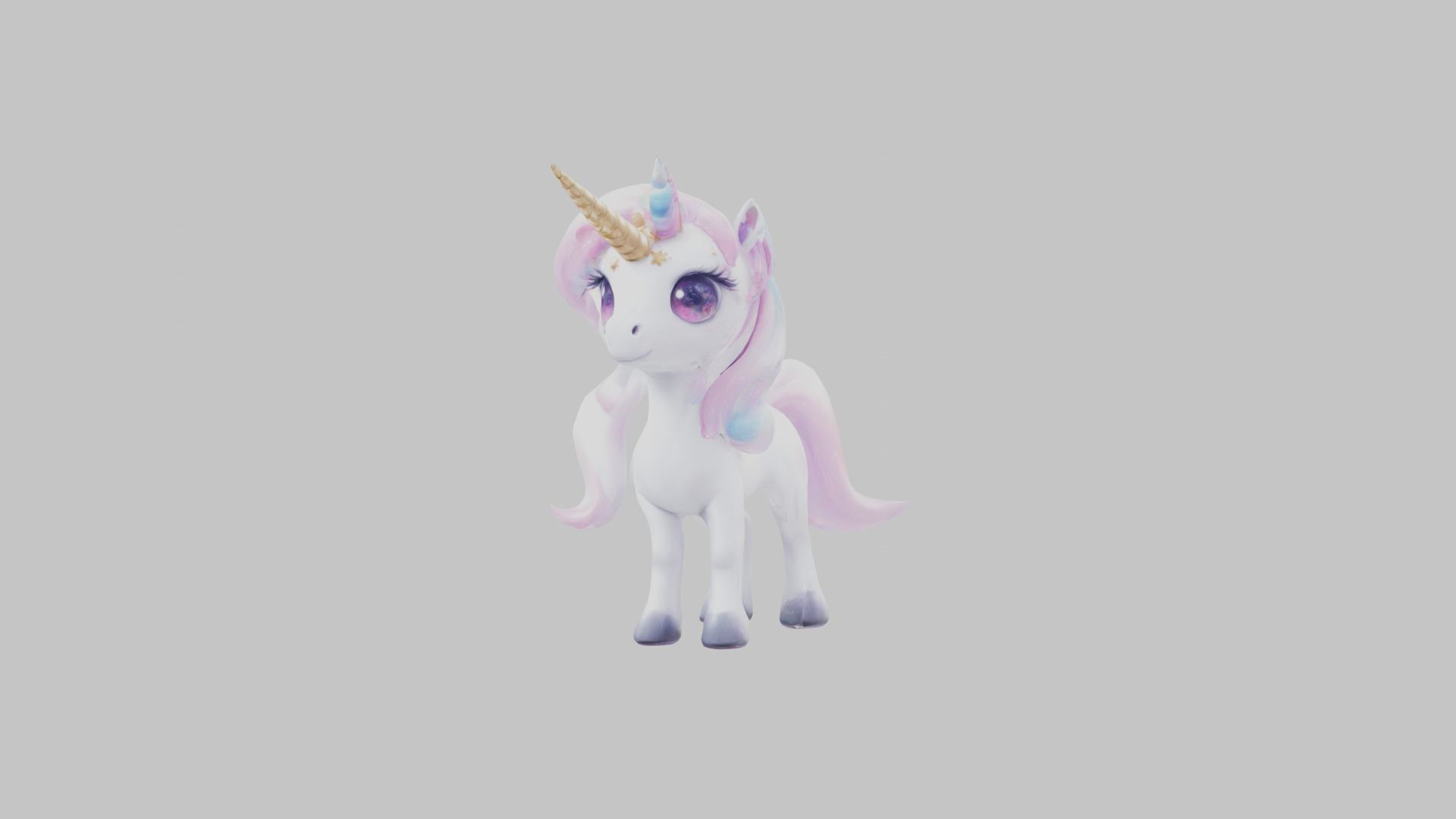 Cartoon Unicorn Anime Style 3D Model Low-poly 3D model_4