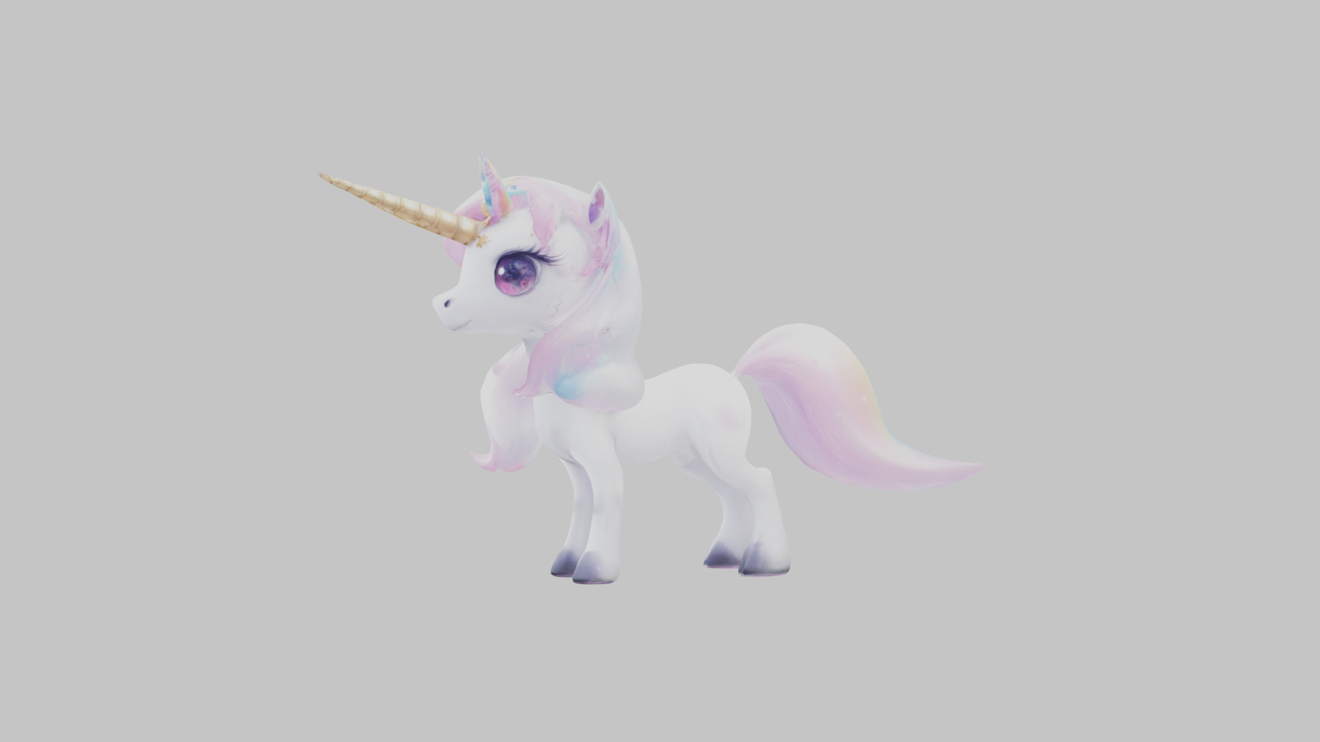 Cartoon Unicorn Anime Style 3D Model Low-poly 3D model_2