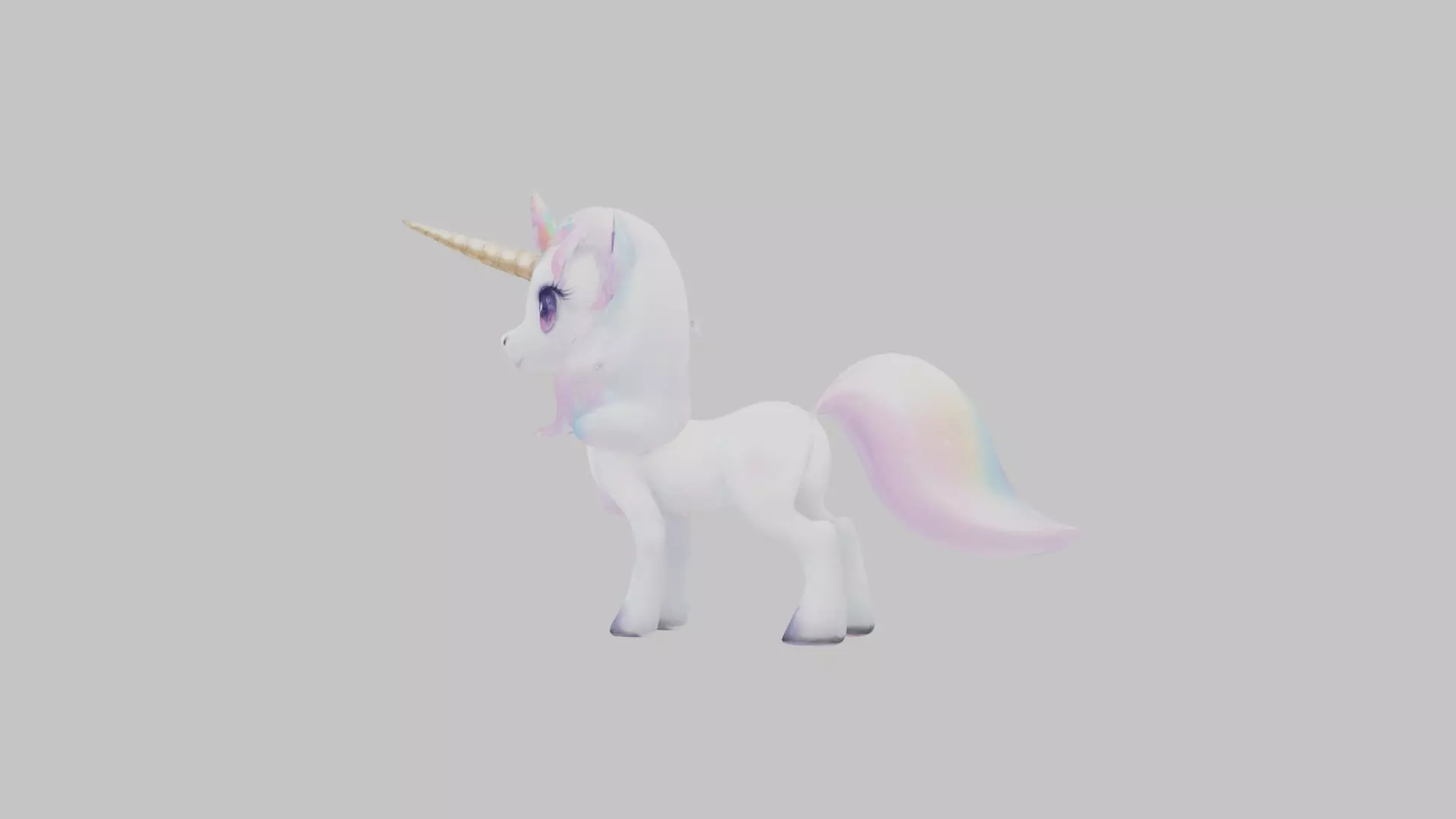 Cartoon Unicorn Anime Style 3D Model Low-poly 3D model_0