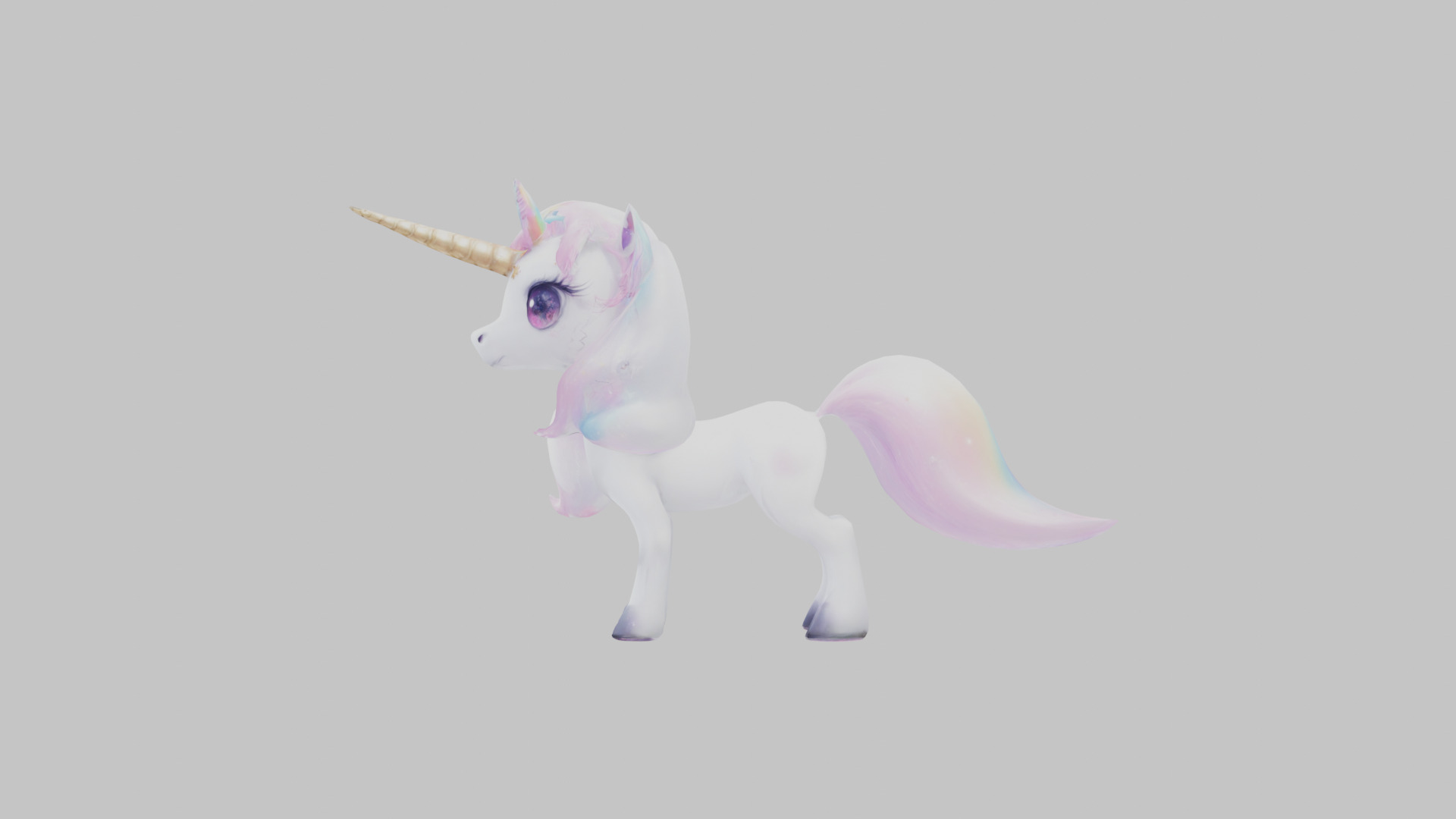 Cartoon Unicorn Anime Style 3D Model Low-poly 3D model_1