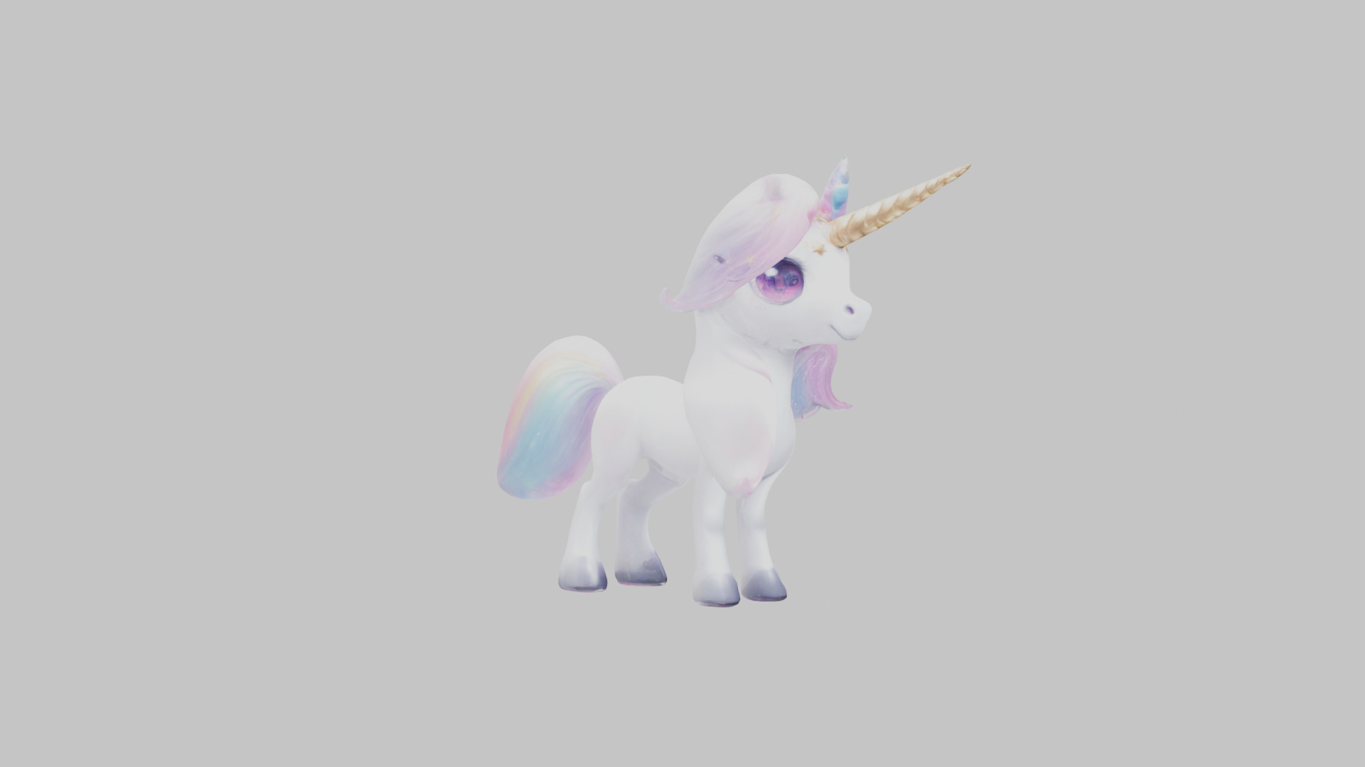 Cartoon Unicorn Anime Style 3D Model Low-poly 3D model_6