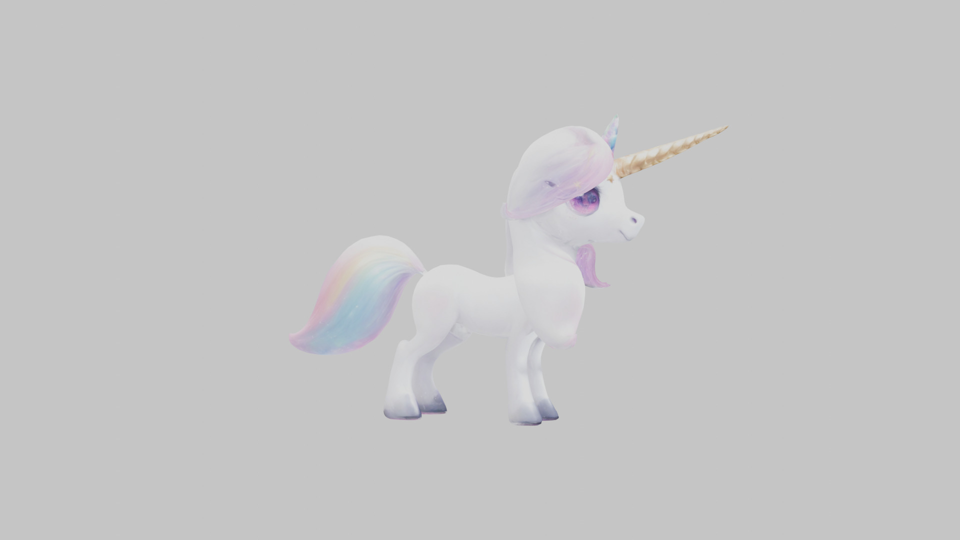 Cartoon Unicorn Anime Style 3D Model Low-poly 3D model_7