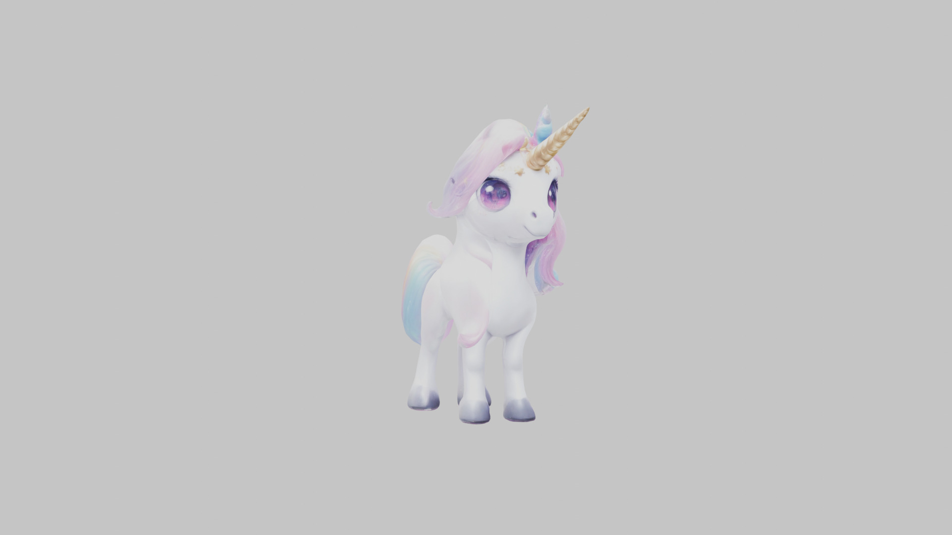 Cartoon Unicorn Anime Style 3D Model Low-poly 3D model_5