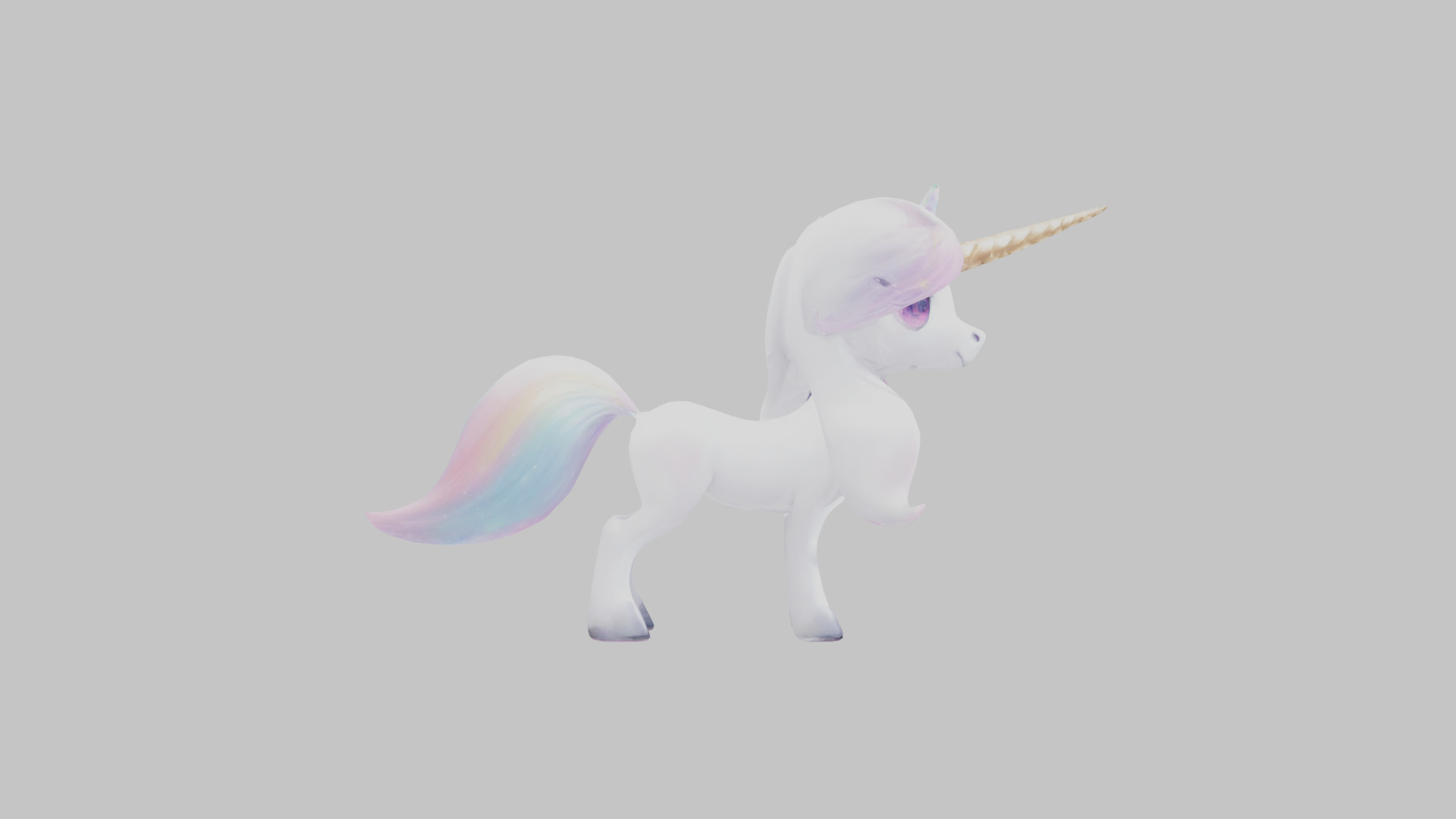 Cartoon Unicorn Anime Style 3D Model Low-poly 3D model_8