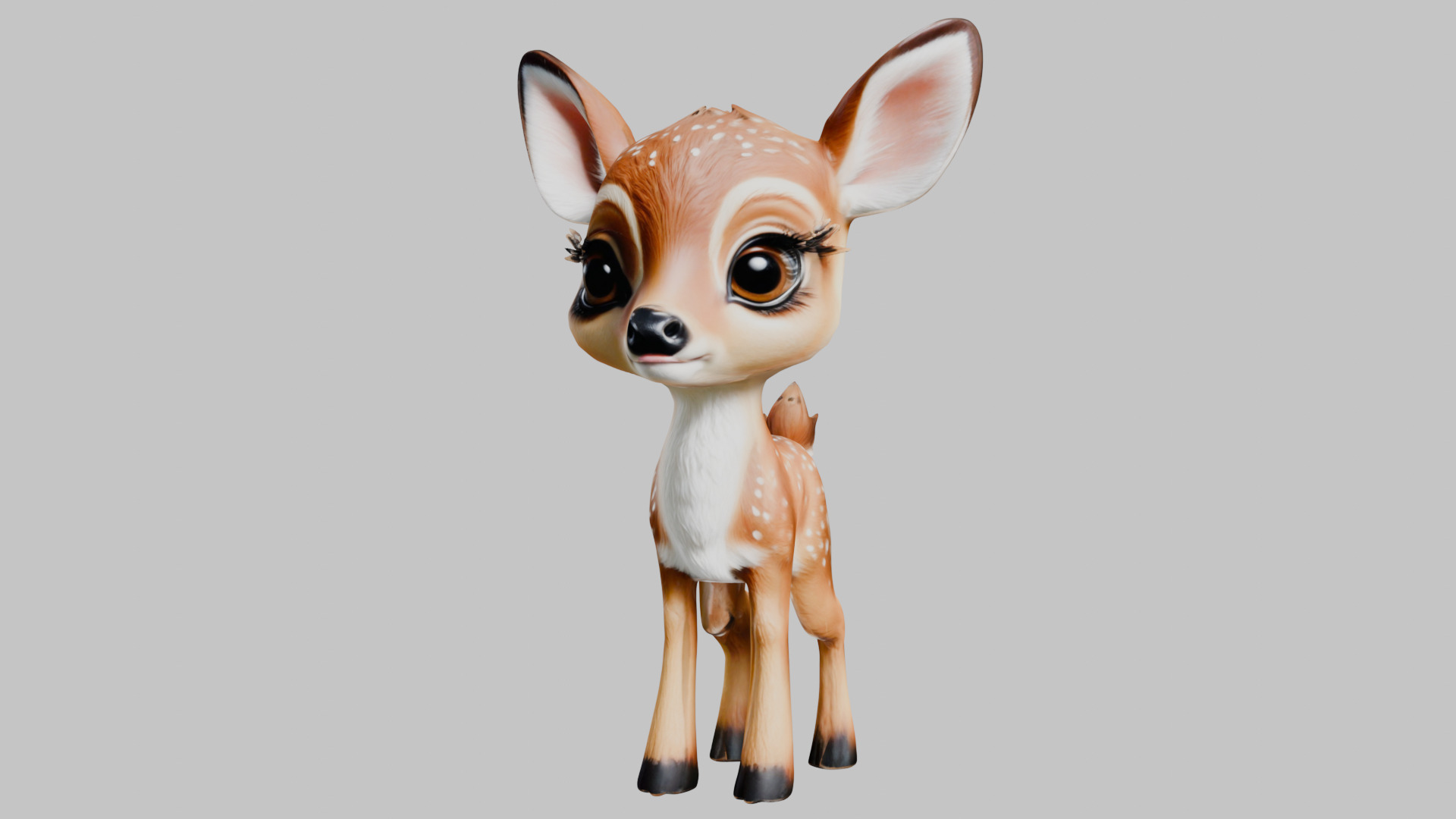 Realistic Bambi Baby Deer Fawn 3D Model Low-poly 3D model_7