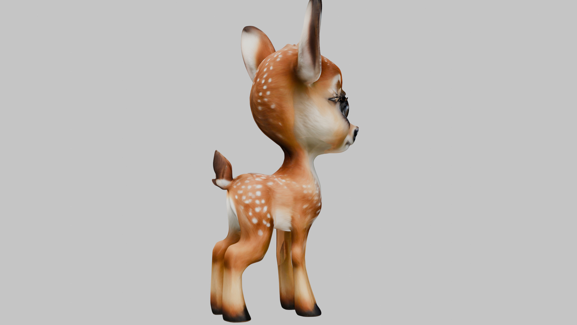 Realistic Bambi Baby Deer Fawn 3D Model Low-poly 3D model_12