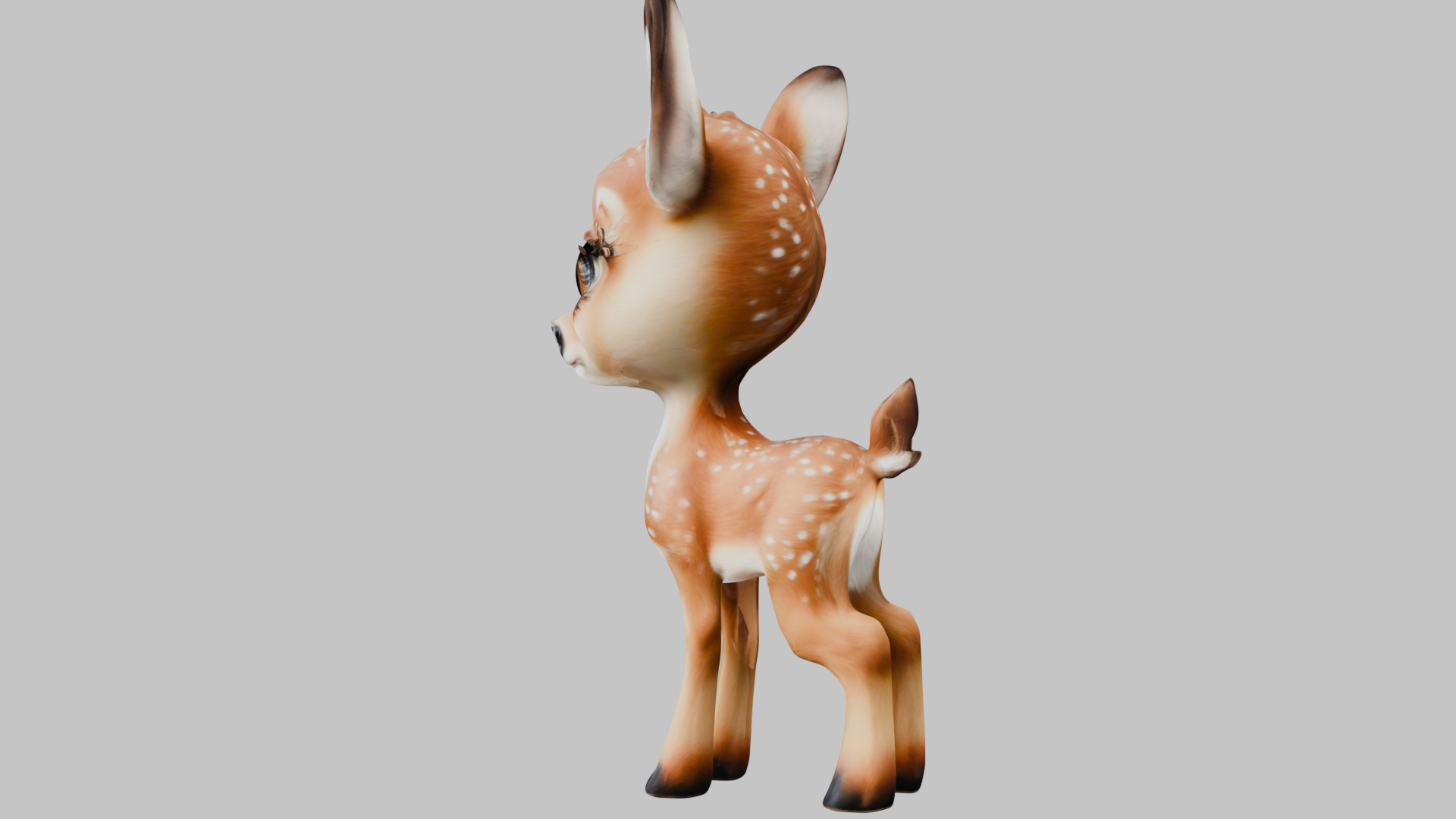 Realistic Bambi Baby Deer Fawn 3D Model Low-poly 3D model_3