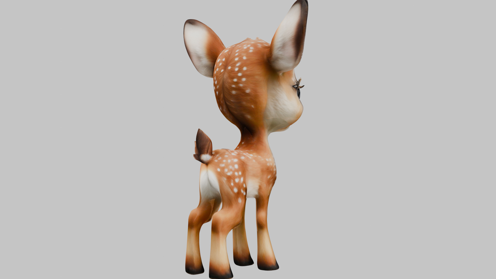 Realistic Bambi Baby Deer Fawn 3D Model Low-poly 3D model_13