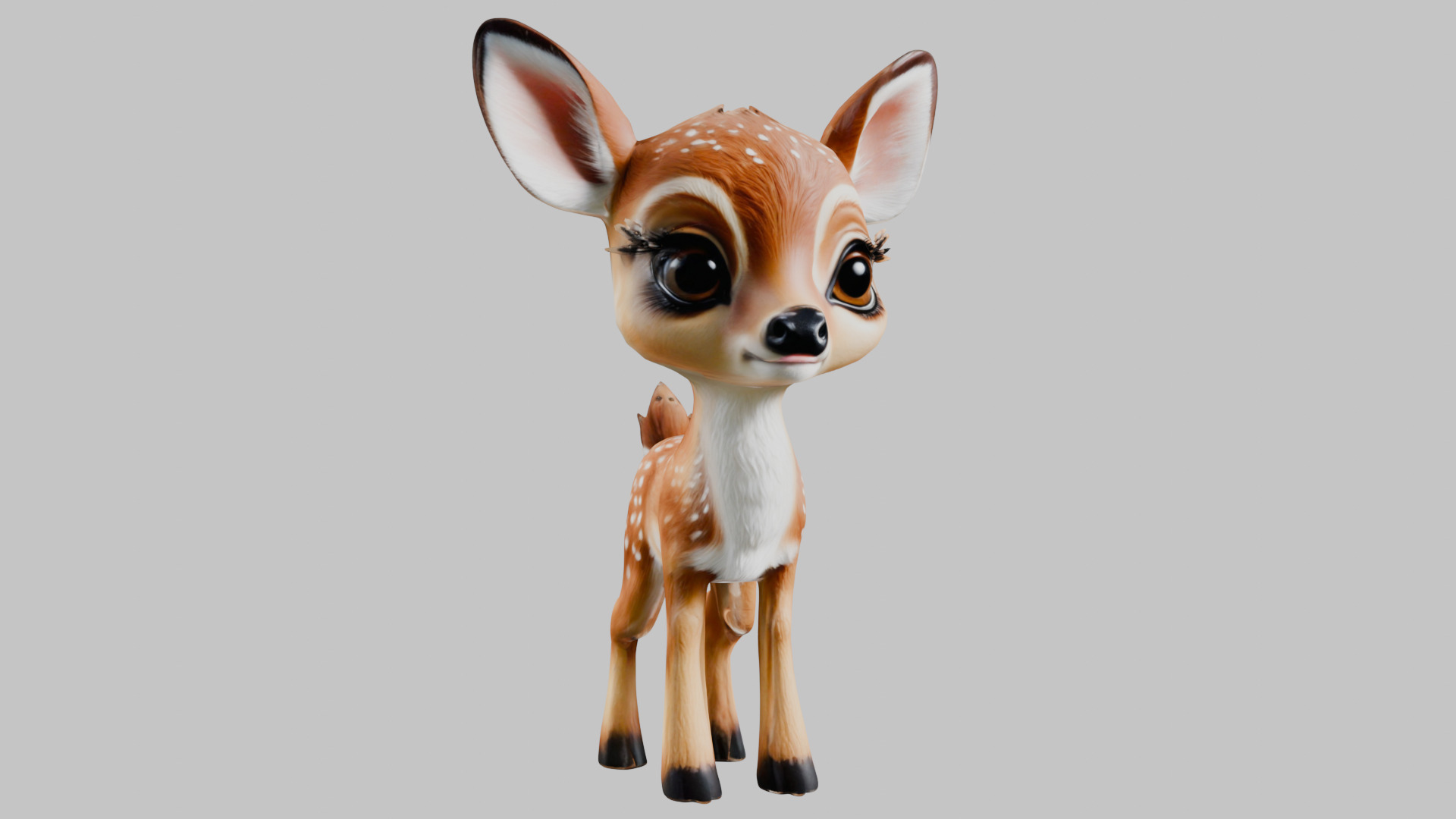 Realistic Bambi Baby Deer Fawn 3D Model Low-poly 3D model_8