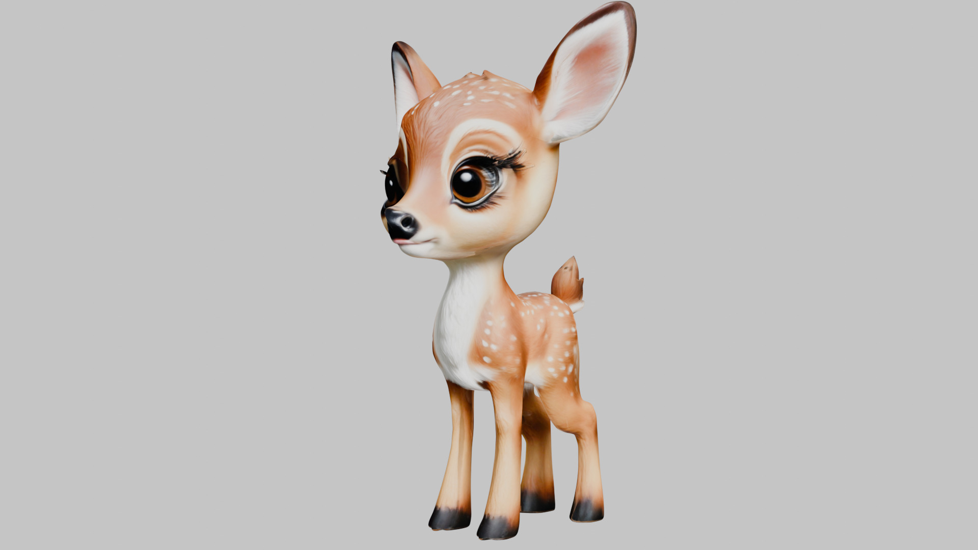 Realistic Bambi Baby Deer Fawn 3D Model Low-poly 3D model_6