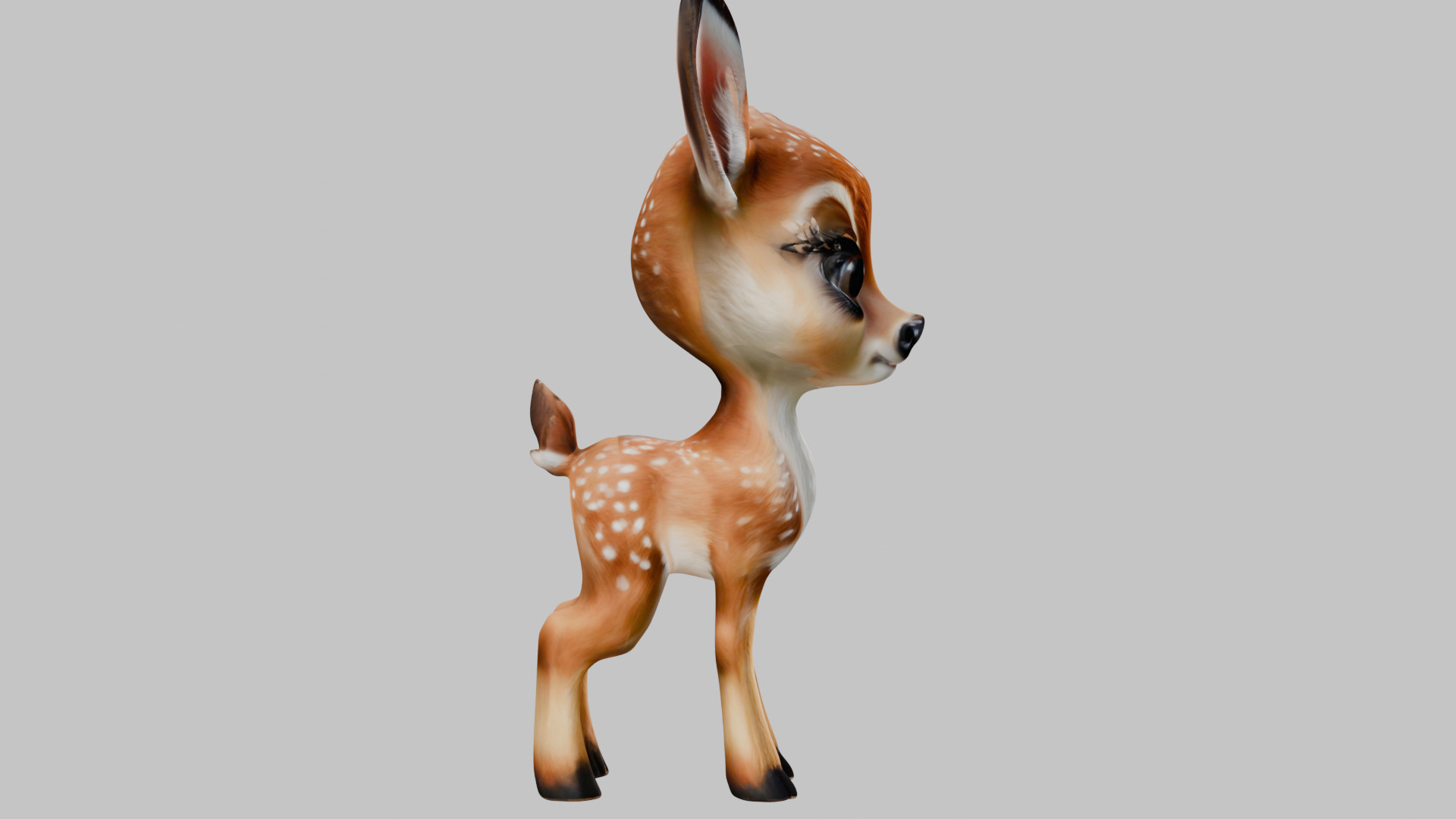 Realistic Bambi Baby Deer Fawn 3D Model Low-poly 3D model_11