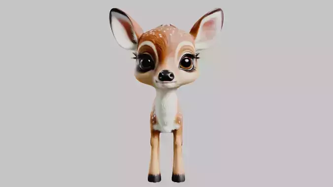 Realistic Bambi Baby Deer Fawn 3D Model