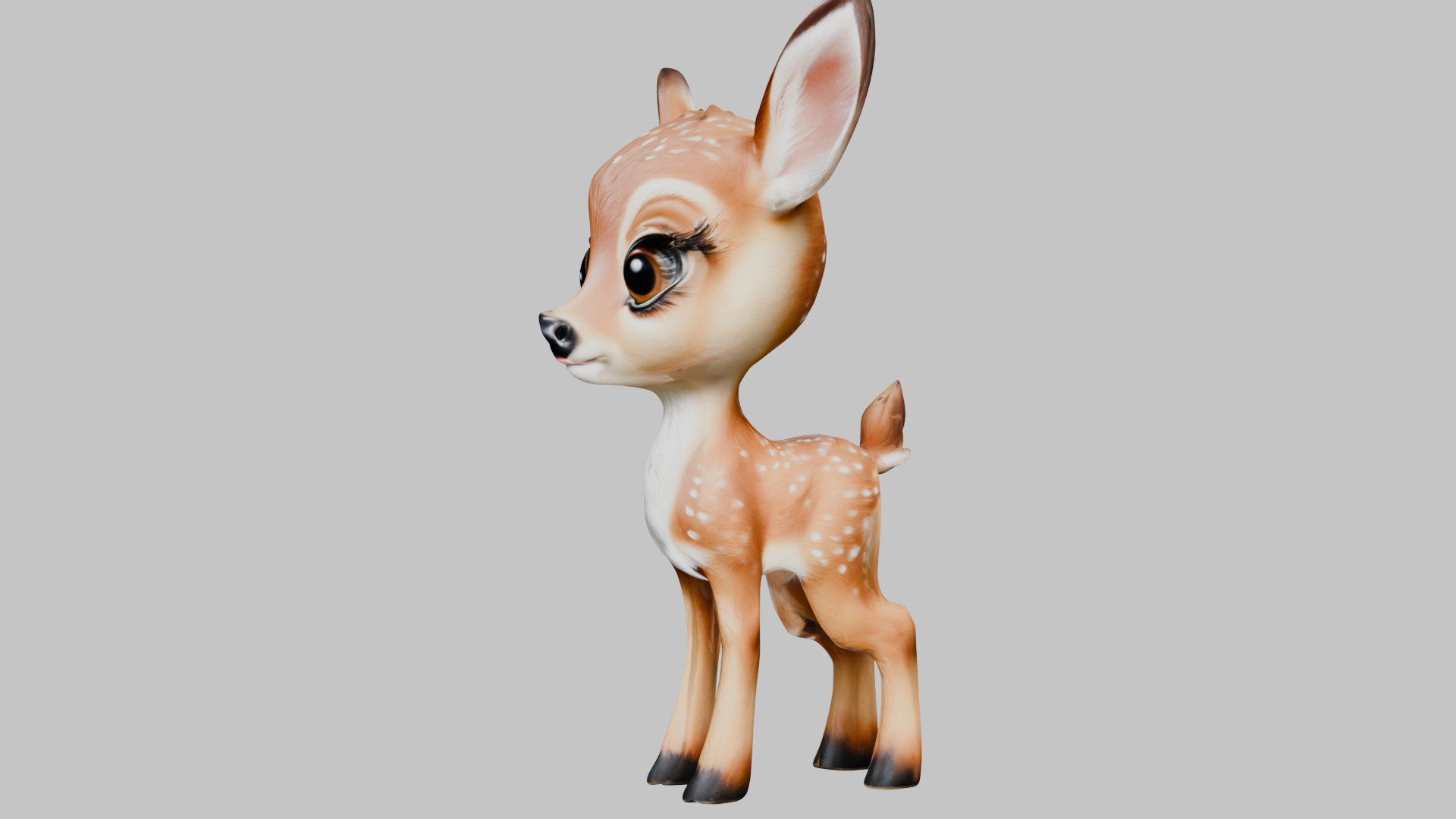 Realistic Bambi Baby Deer Fawn 3D Model Low-poly 3D model_5