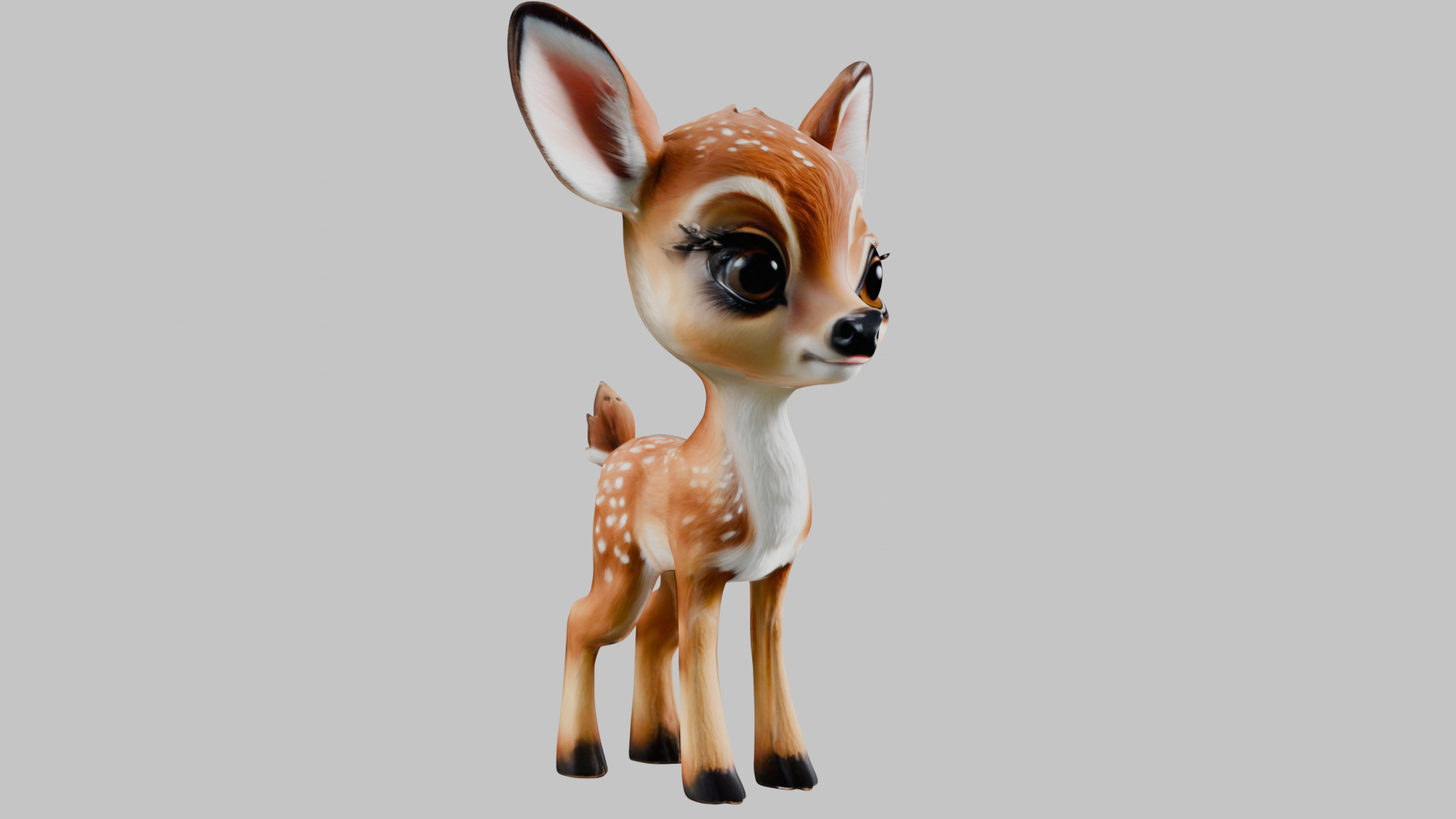 Realistic Bambi Baby Deer Fawn 3D Model Low-poly 3D model_9