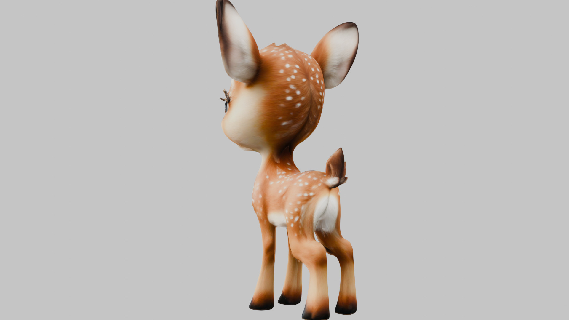 Realistic Bambi Baby Deer Fawn 3D Model Low-poly 3D model_2