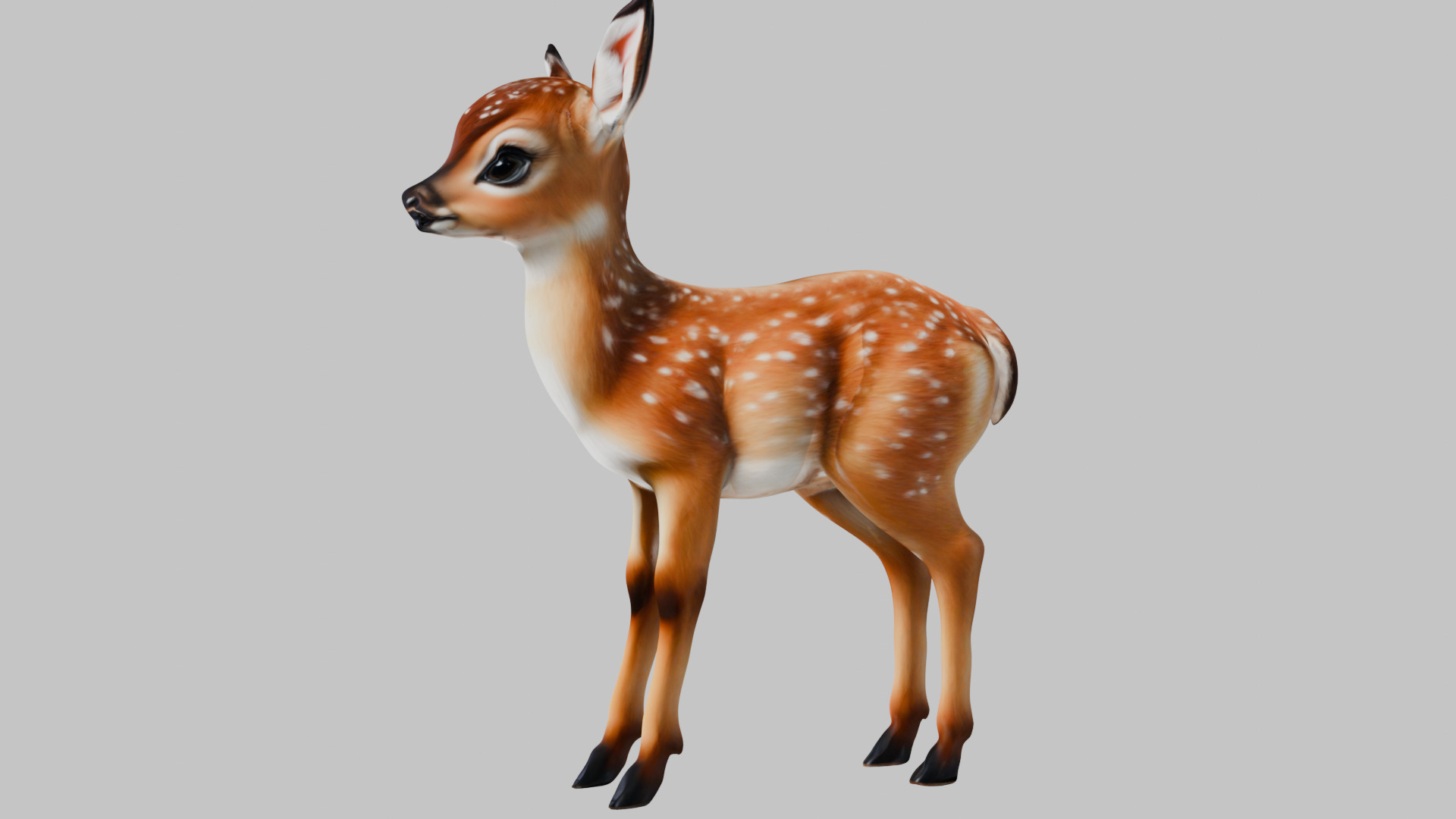 Realistic Deer Fawn 3D Model Low-poly 3D model_6