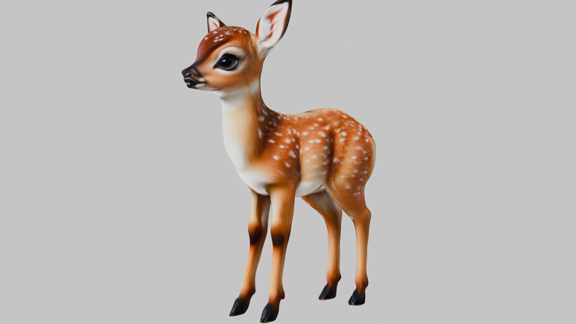 Realistic Deer Fawn 3D Model Low-poly 3D model_7