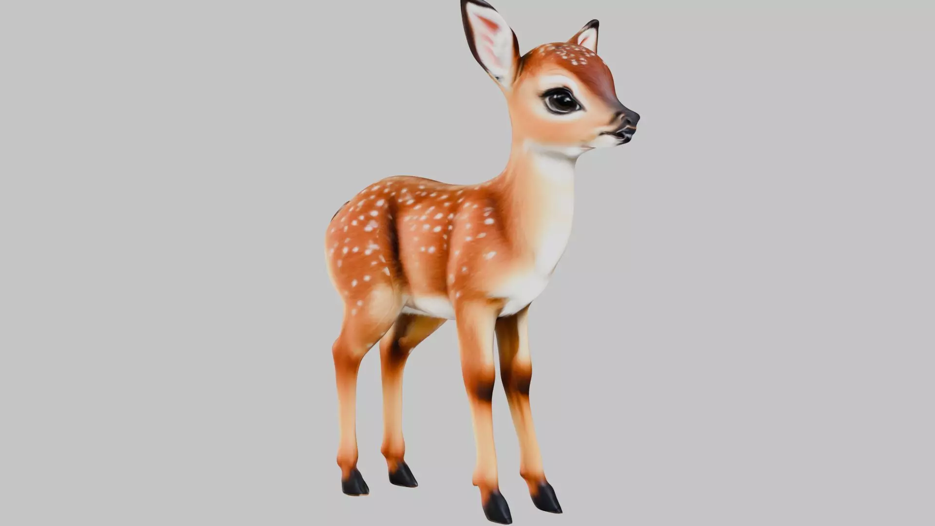 Realistic Deer Fawn 3D Model Low-poly 3D model_0