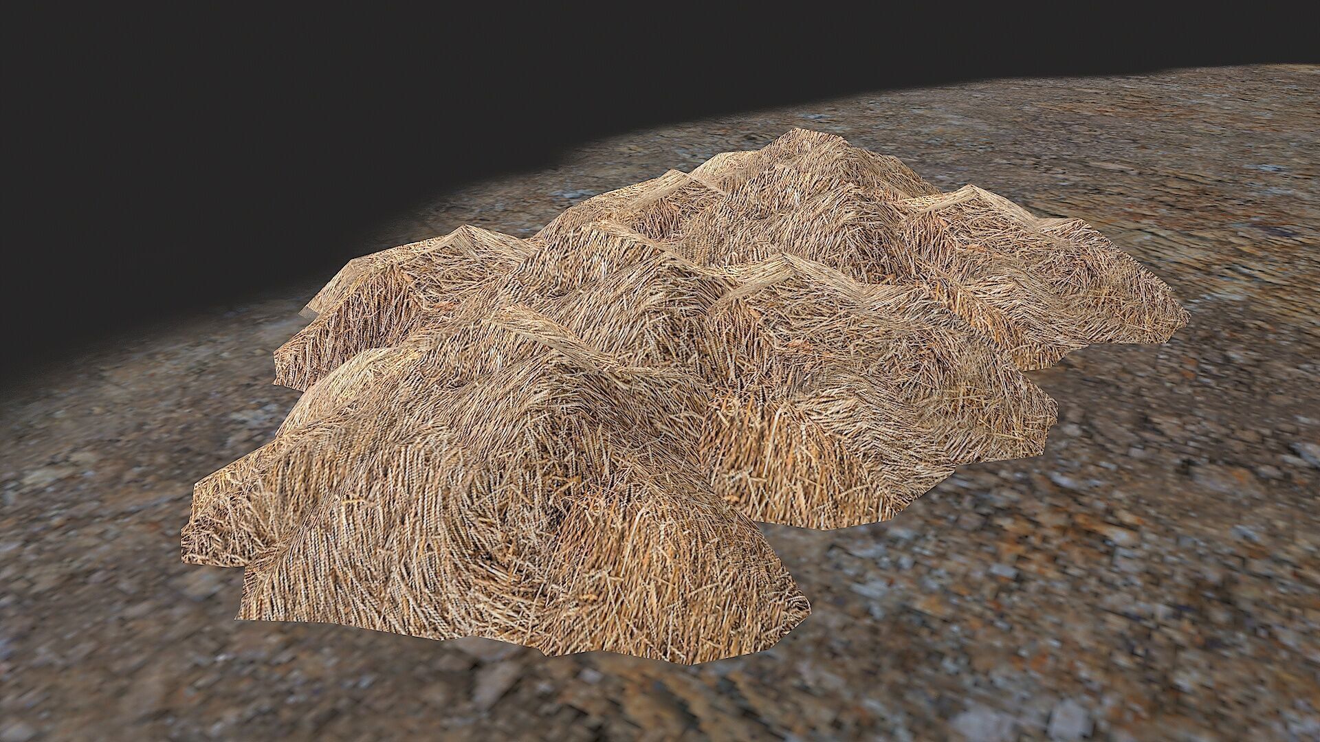 Old Village Hay Barn Hay and Haystack  PBR  Low-poly 3D model_11