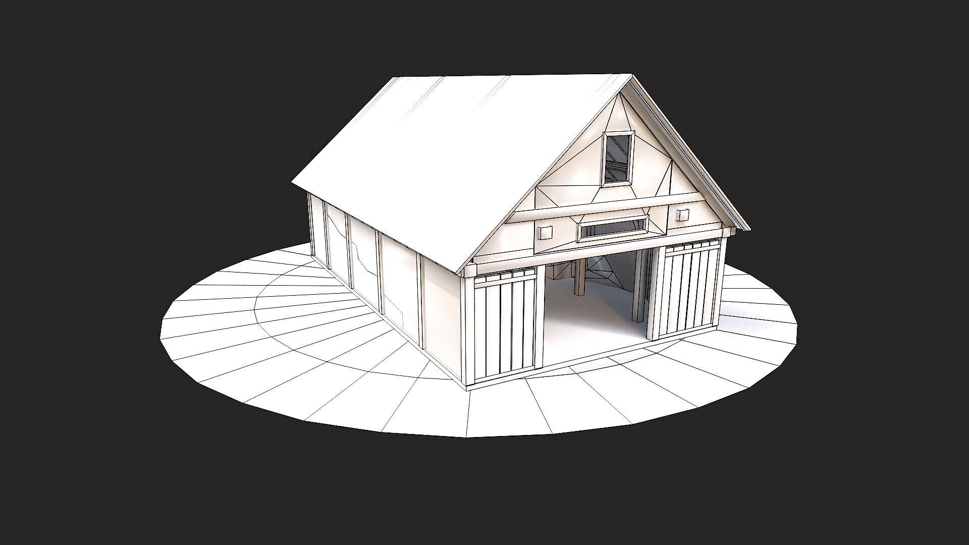 Old Village Hay Barn Hay and Haystack  PBR  Low-poly 3D model_12