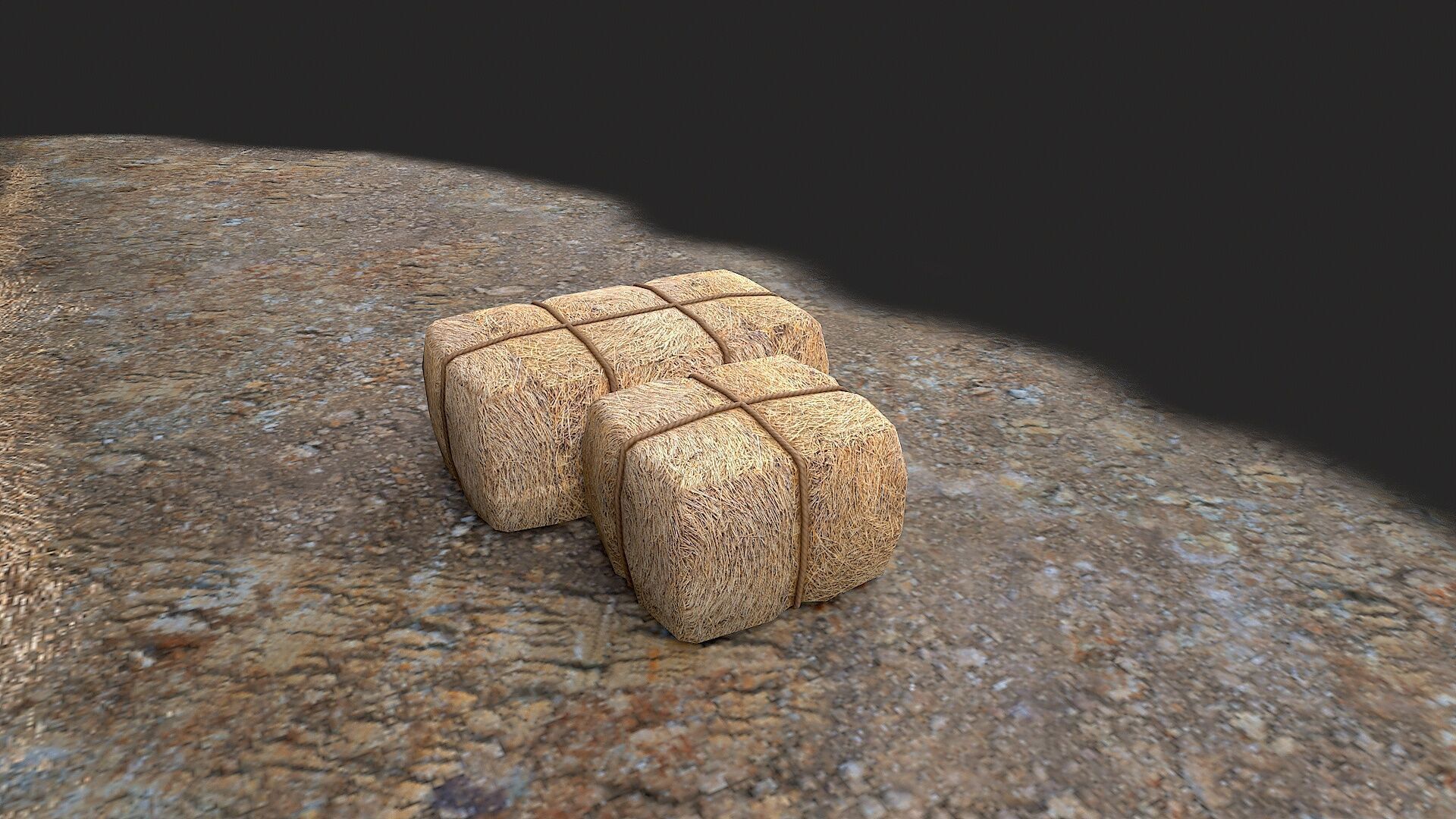 Old Village Hay Barn Hay and Haystack  PBR  Low-poly 3D model_9