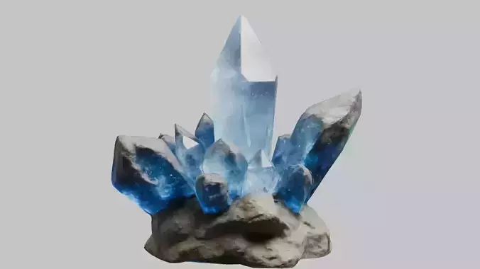 Realistic ice crystal formation 3D model
