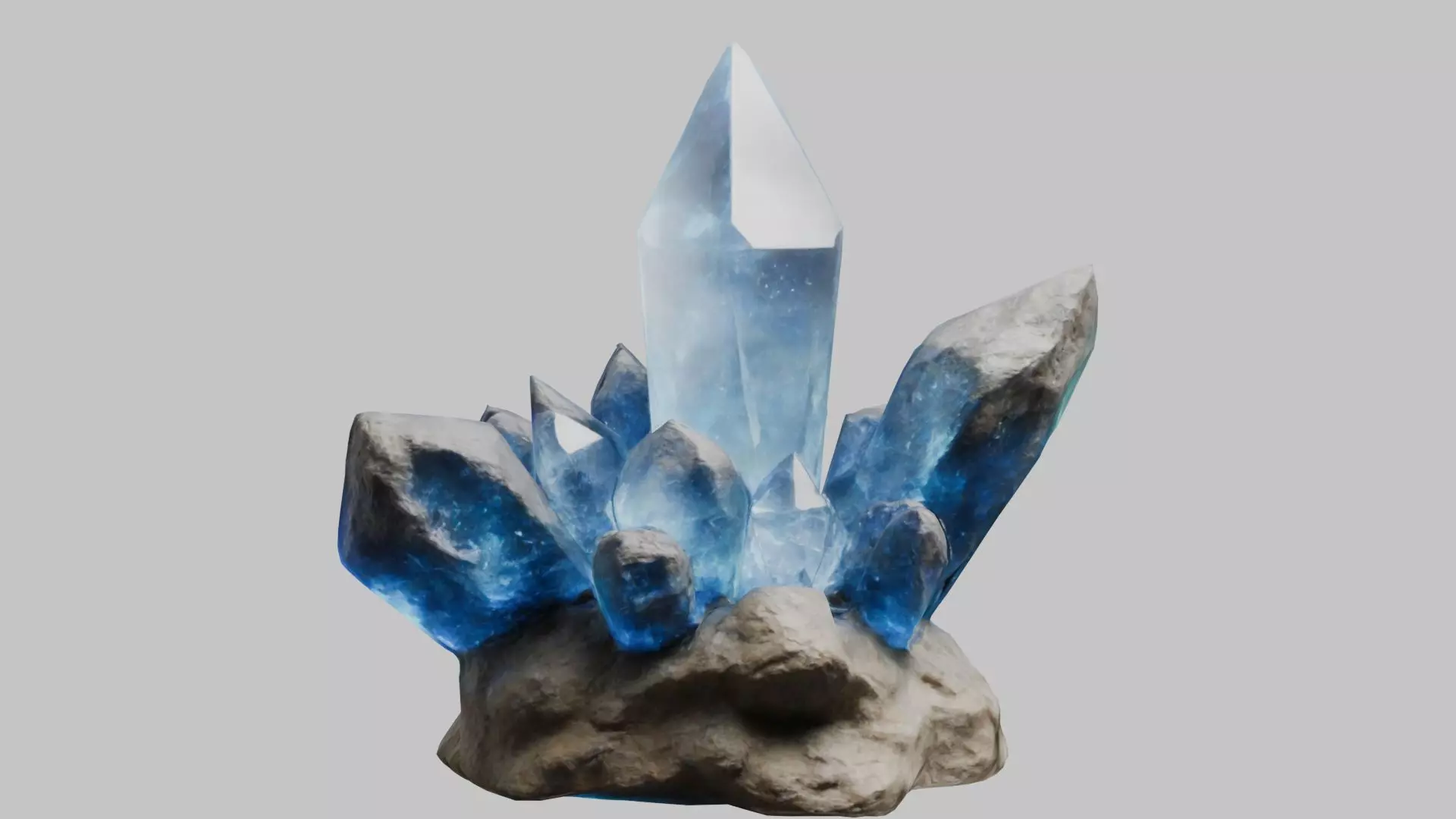 Realistic ice crystal formation 3D model Low-poly 3D model_0