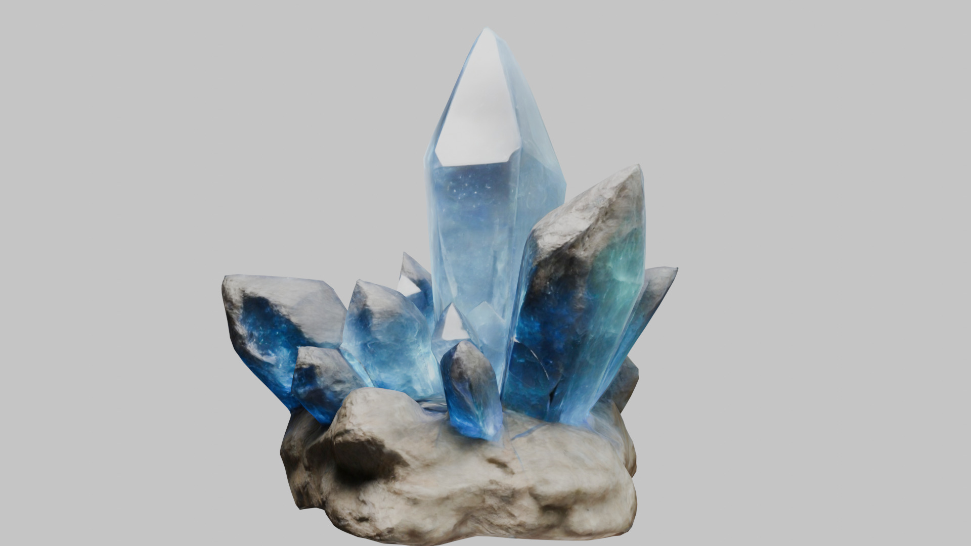 Realistic ice crystal formation 3D model Low-poly 3D model_6