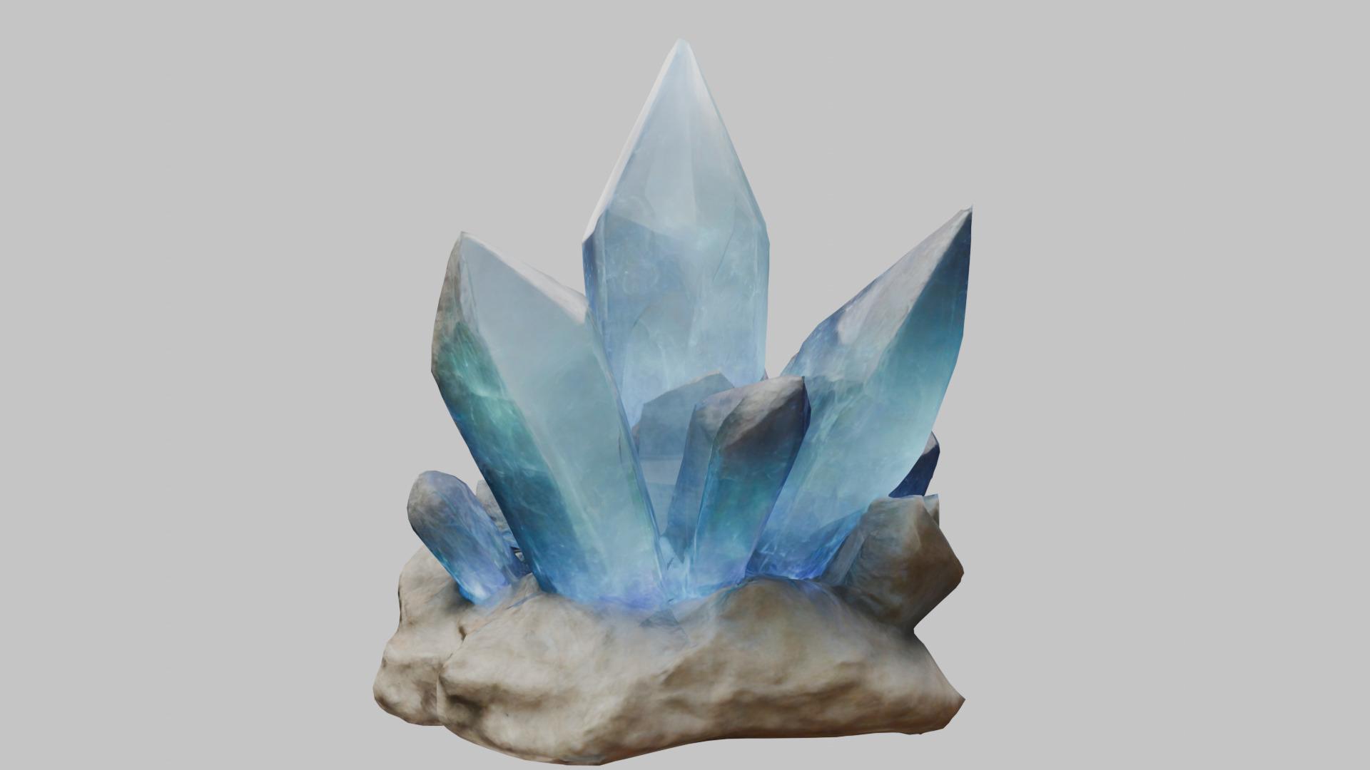 Realistic ice crystal formation 3D model Low-poly 3D model_3