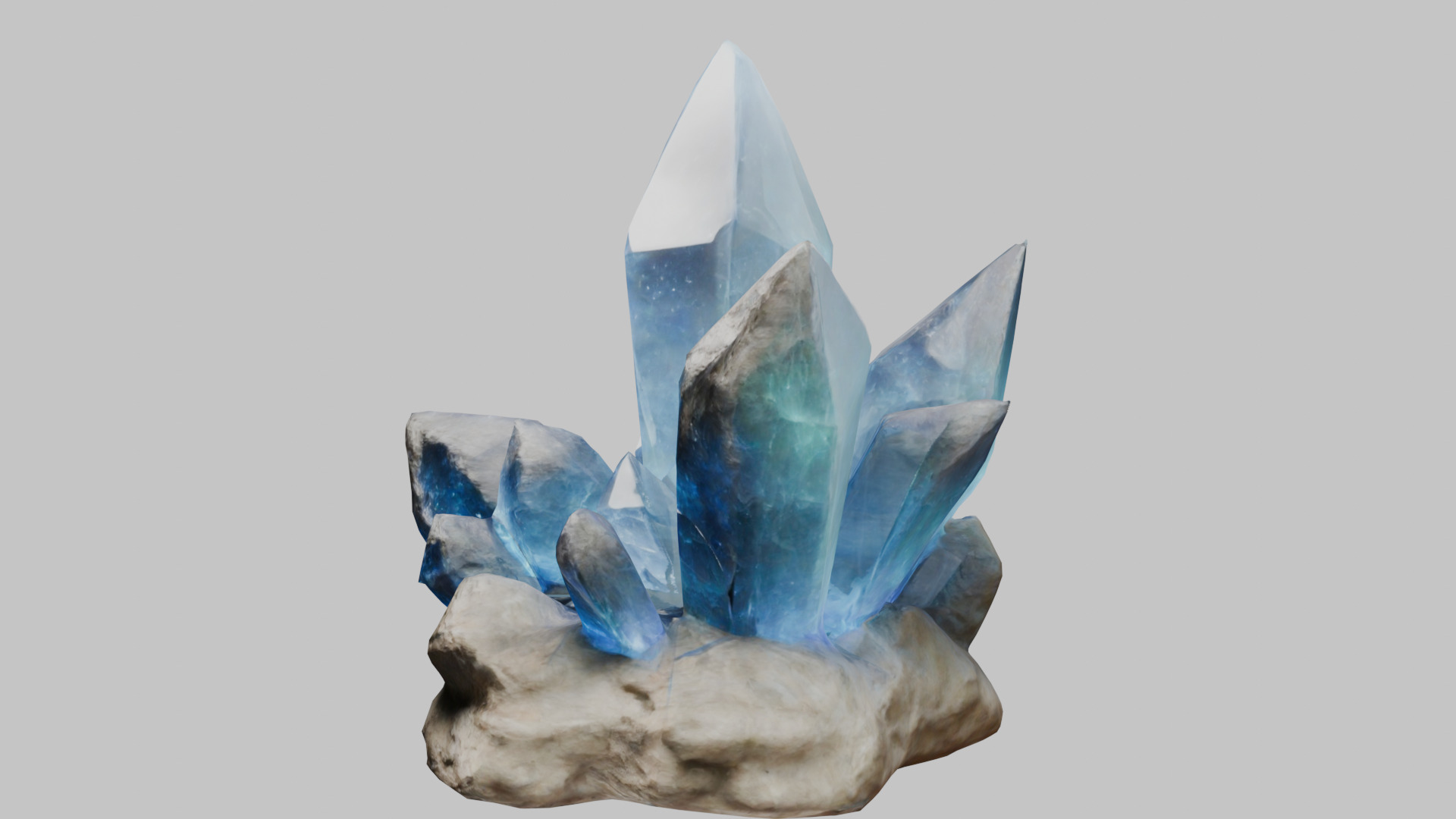Realistic ice crystal formation 3D model Low-poly 3D model_5