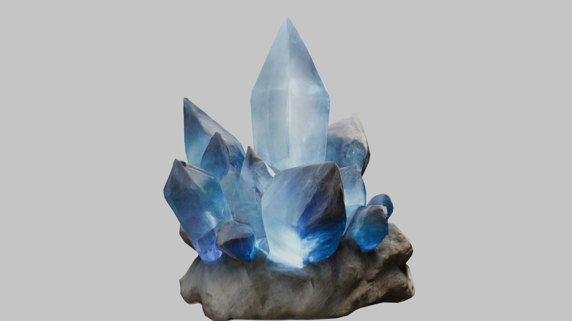 Realistic ice crystal formation 3D model Low-poly 3D model_10