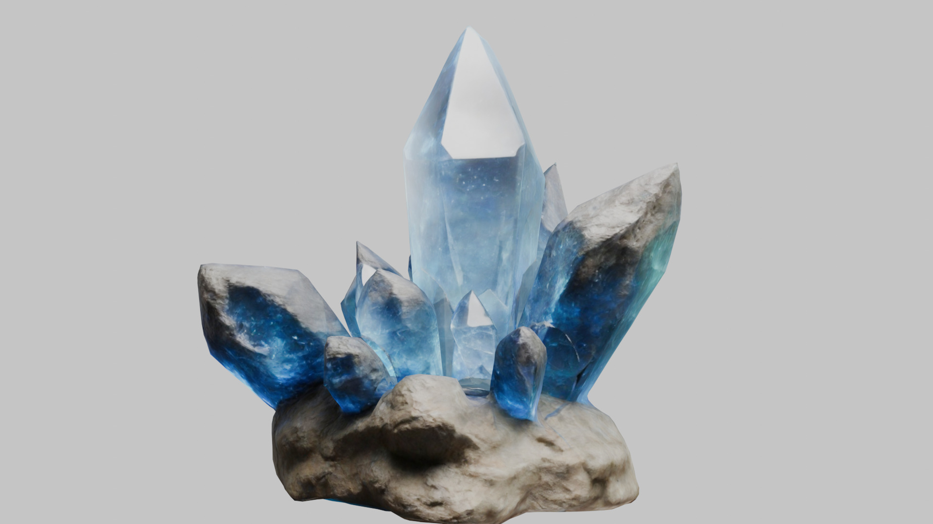 Realistic ice crystal formation 3D model Low-poly 3D model_7