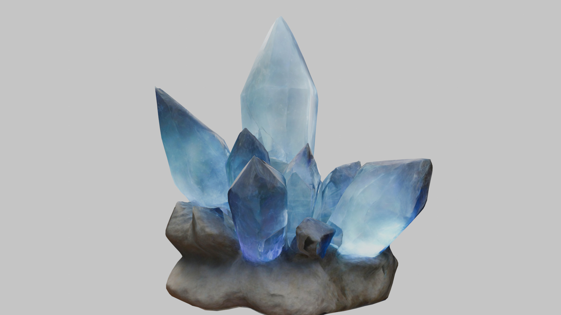 Realistic ice crystal formation 3D model Low-poly 3D model_12