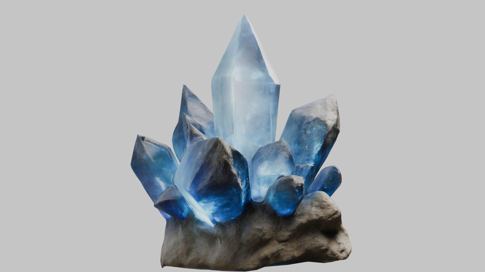 Realistic ice crystal formation 3D model Low-poly 3D model_9