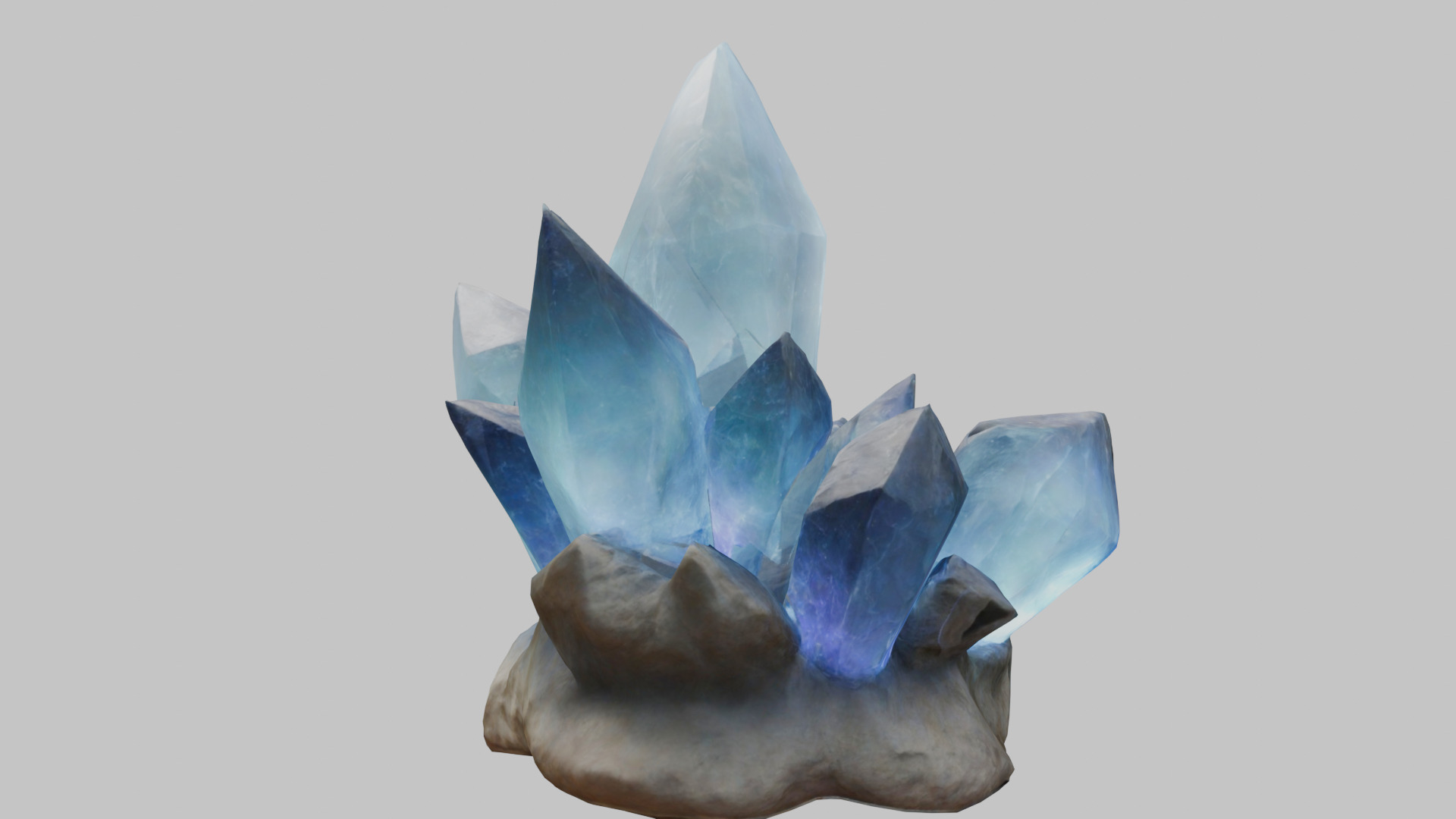 Realistic ice crystal formation 3D model Low-poly 3D model_14