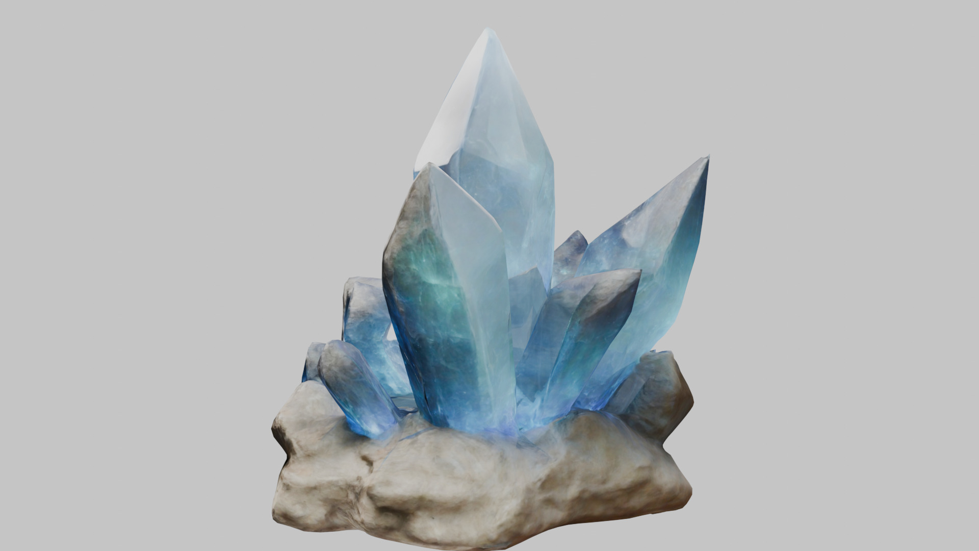 Realistic ice crystal formation 3D model Low-poly 3D model_4