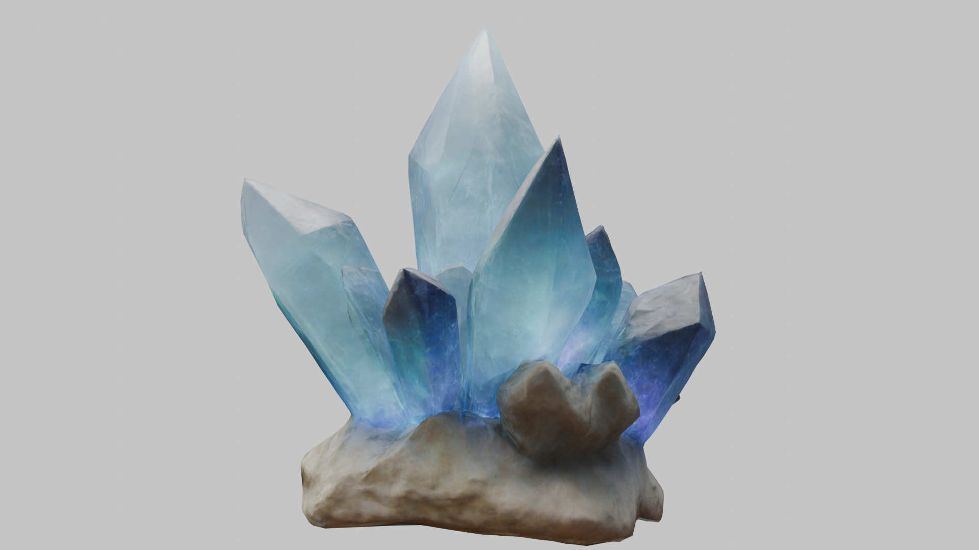 Realistic ice crystal formation 3D model Low-poly 3D model_1
