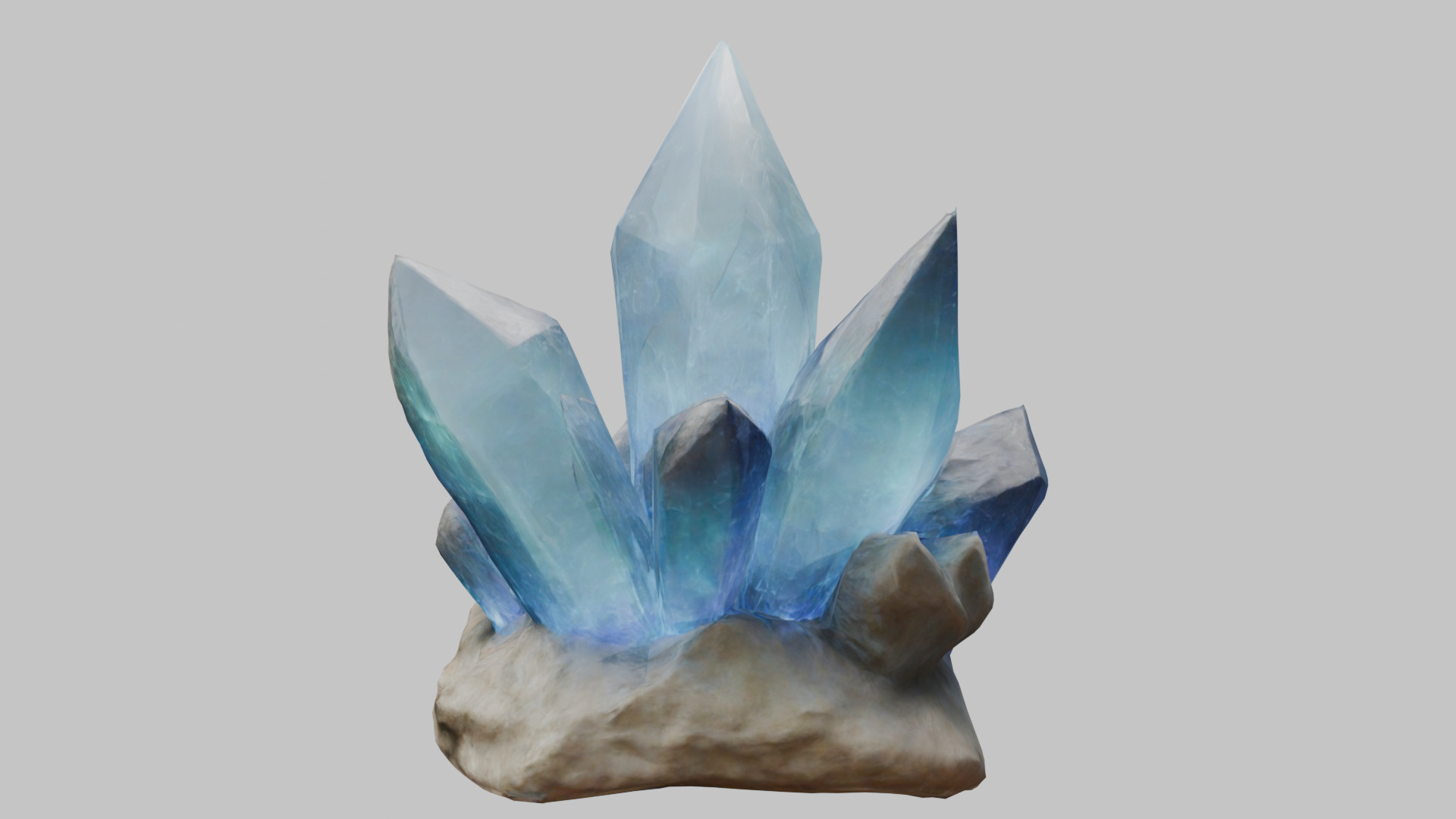 Realistic ice crystal formation 3D model Low-poly 3D model_2