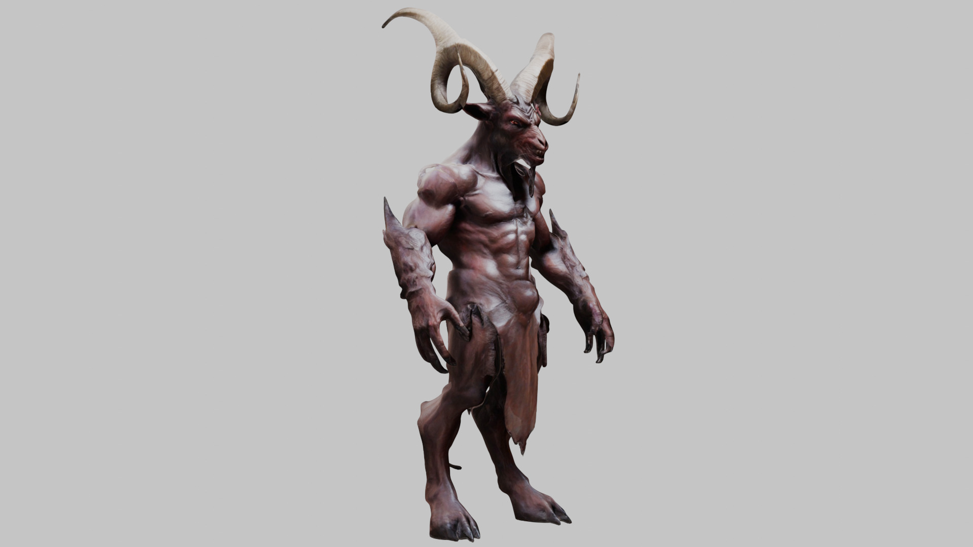 Detailed 3D Goat Devil Man Model Low-poly 3D model_9