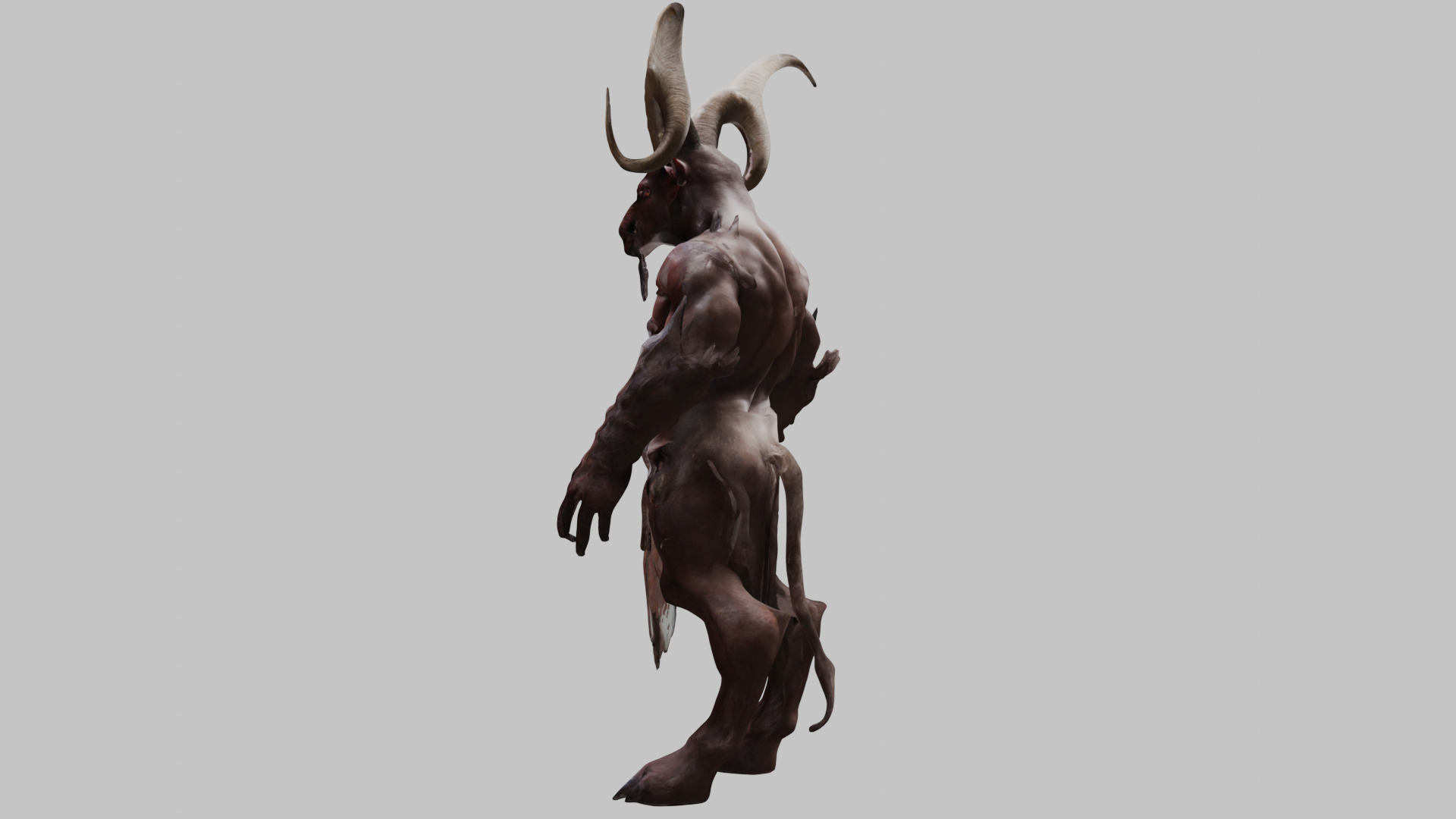 Detailed 3D Goat Devil Man Model Low-poly 3D model_3