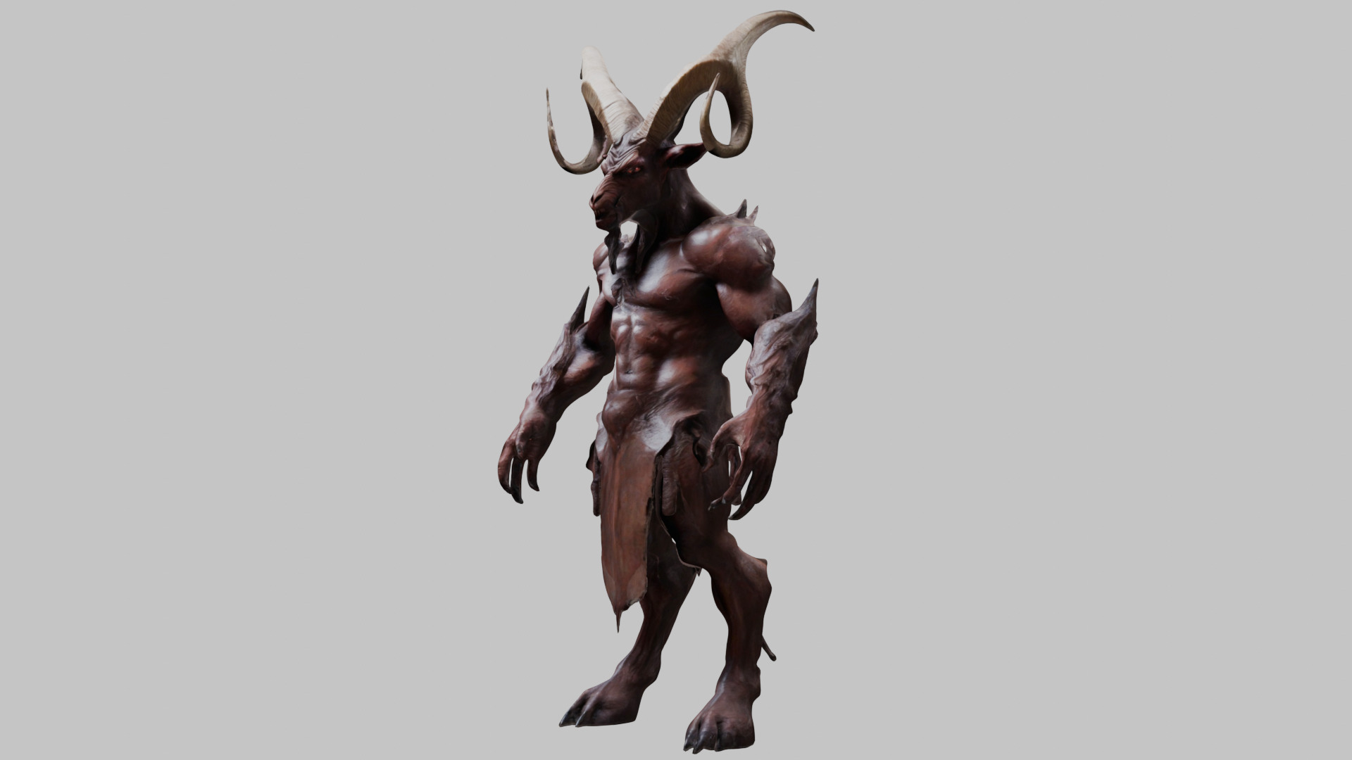 Detailed 3D Goat Devil Man Model Low-poly 3D model_6